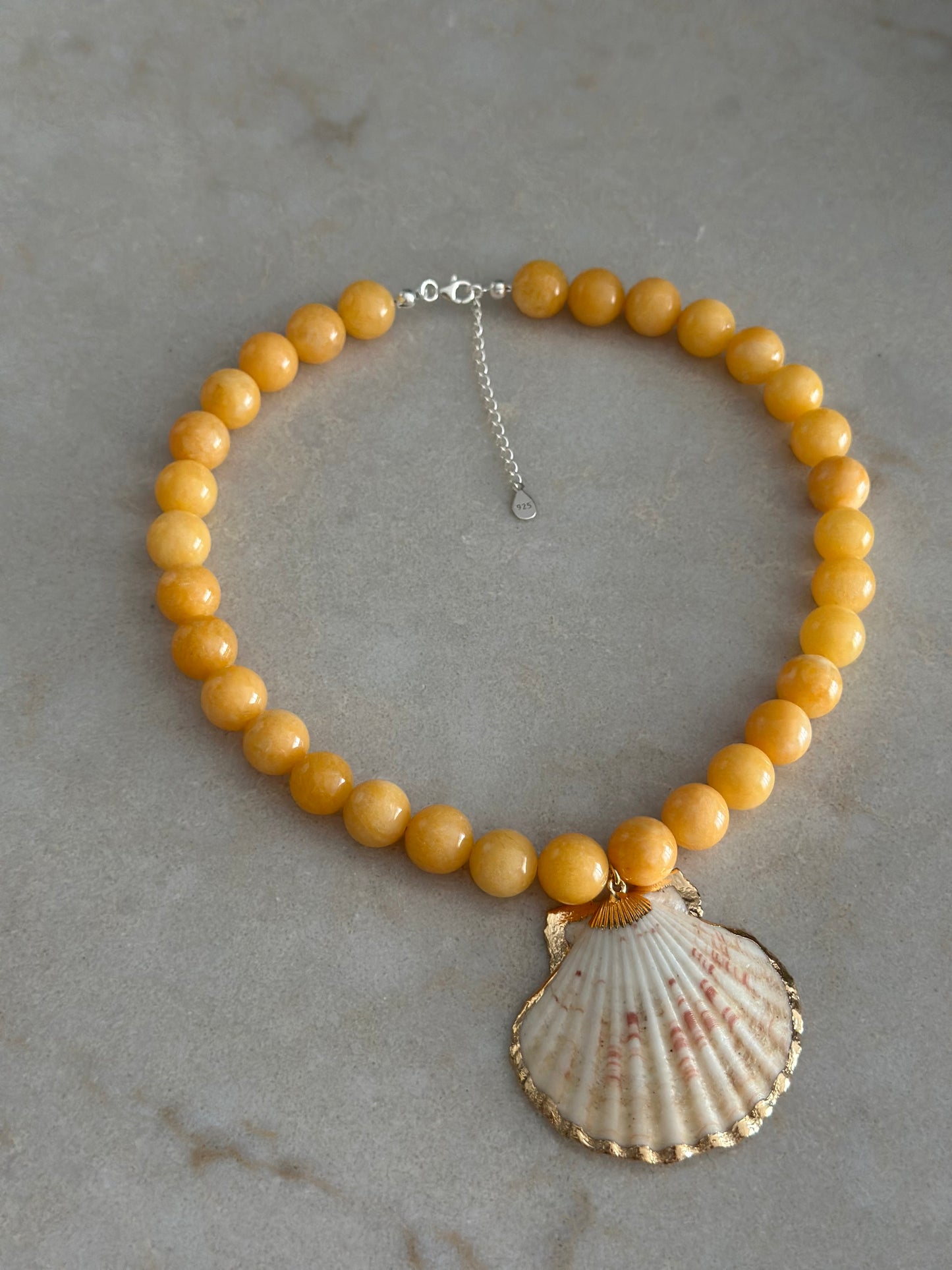 Chunky Yellow Shell Necklace