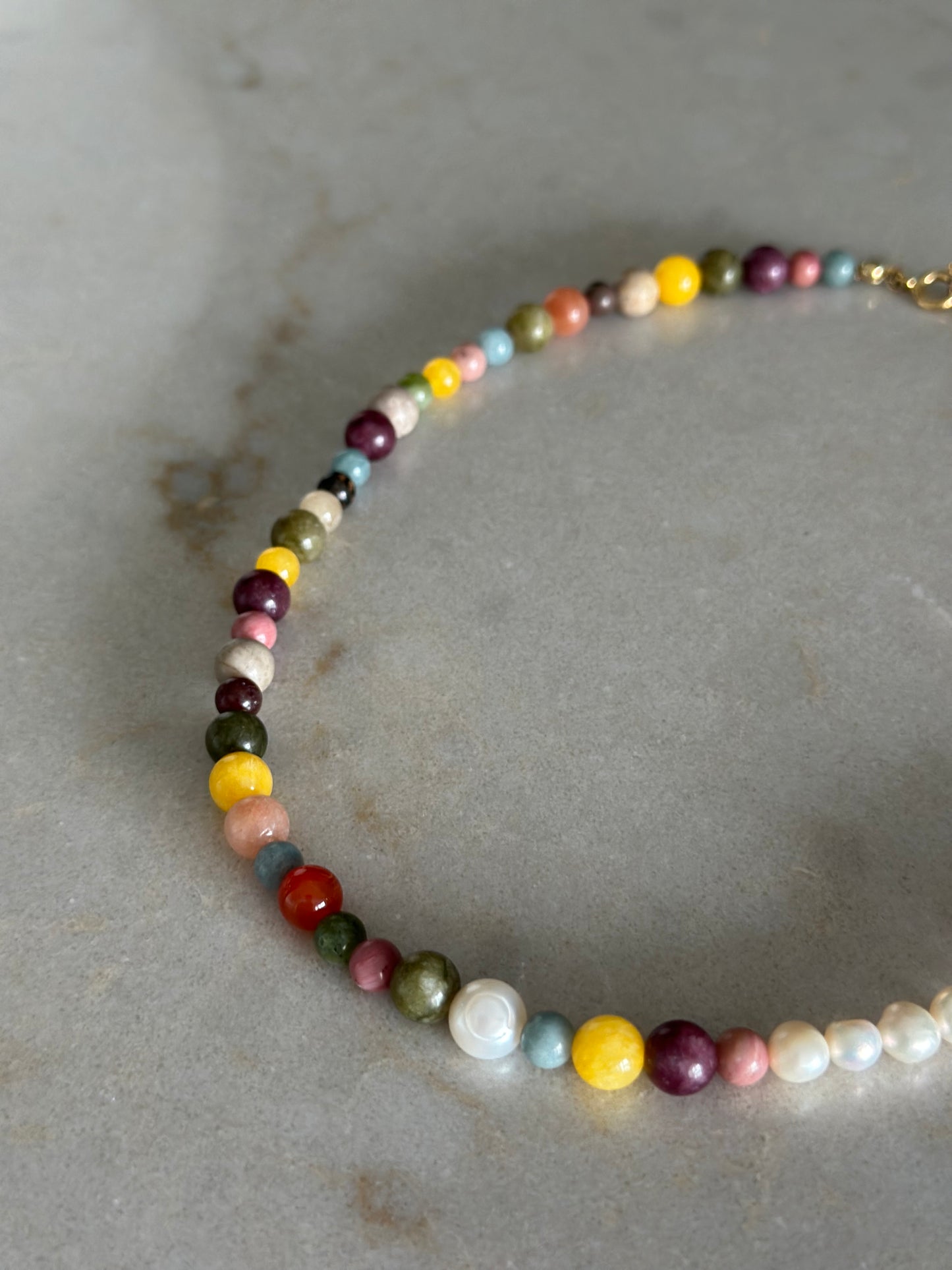 Autumn Gemstone & Pearl Necklace