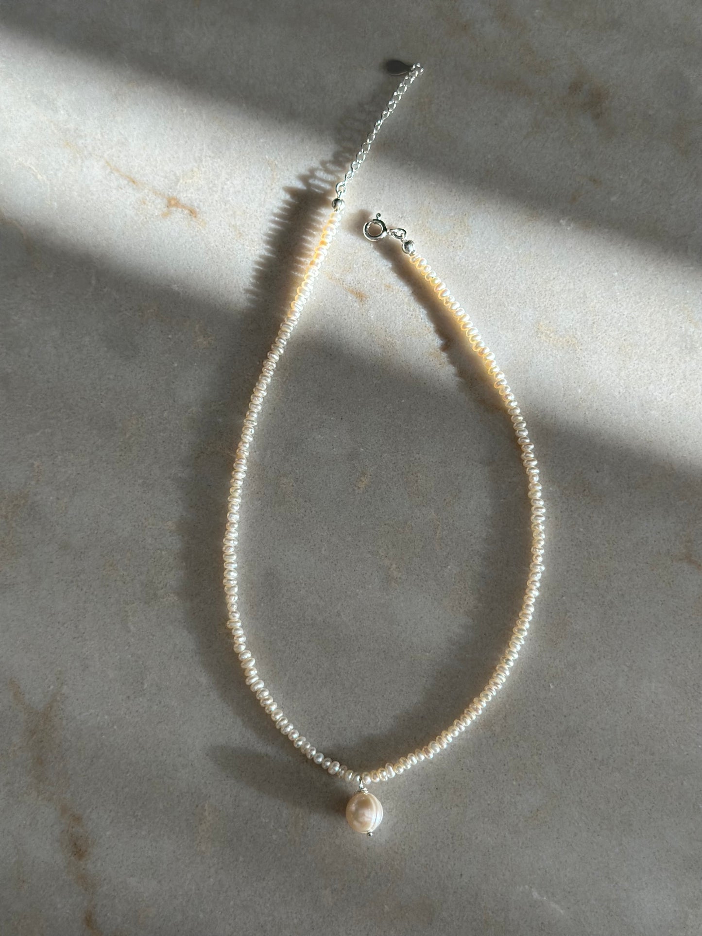 Soft Baby Pearl Charm Necklace