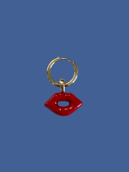 Red Kiss Charm Earring