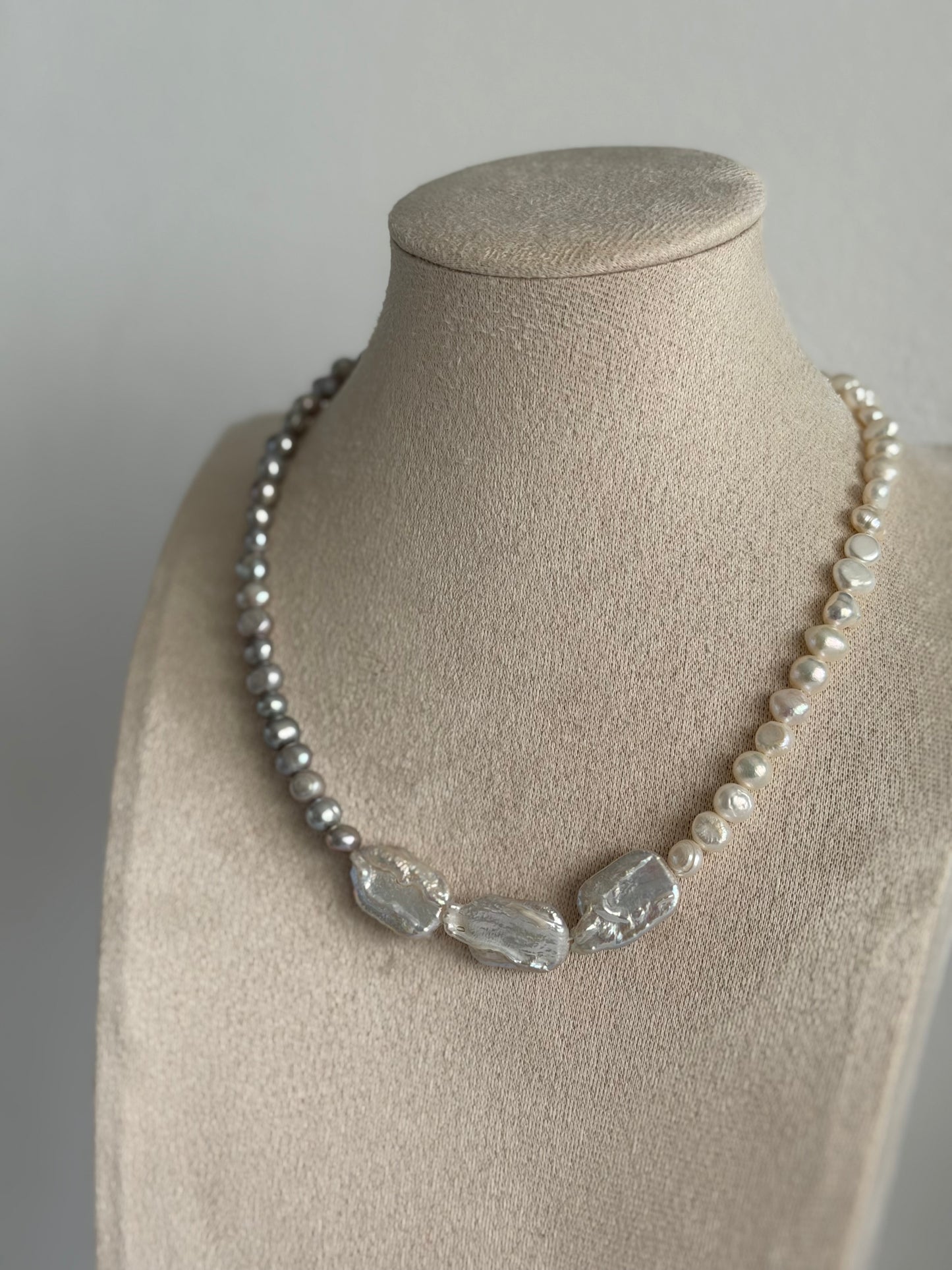 Perfectly Imperfect Duo Pearl Necklace