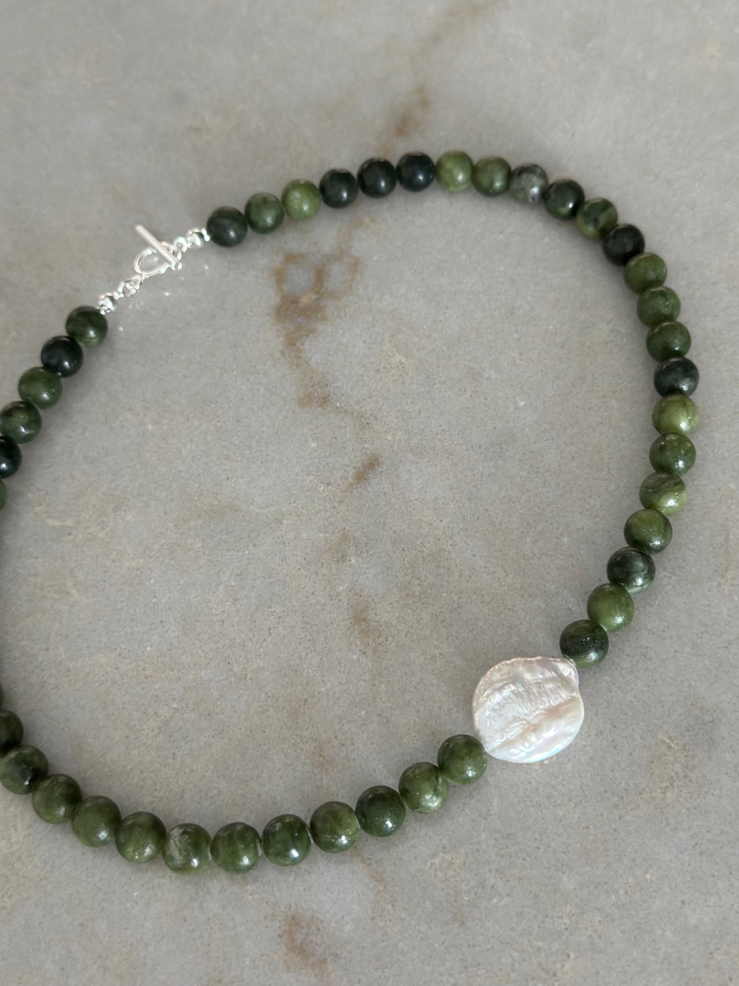 Autumn Pearl Necklace (Green)
