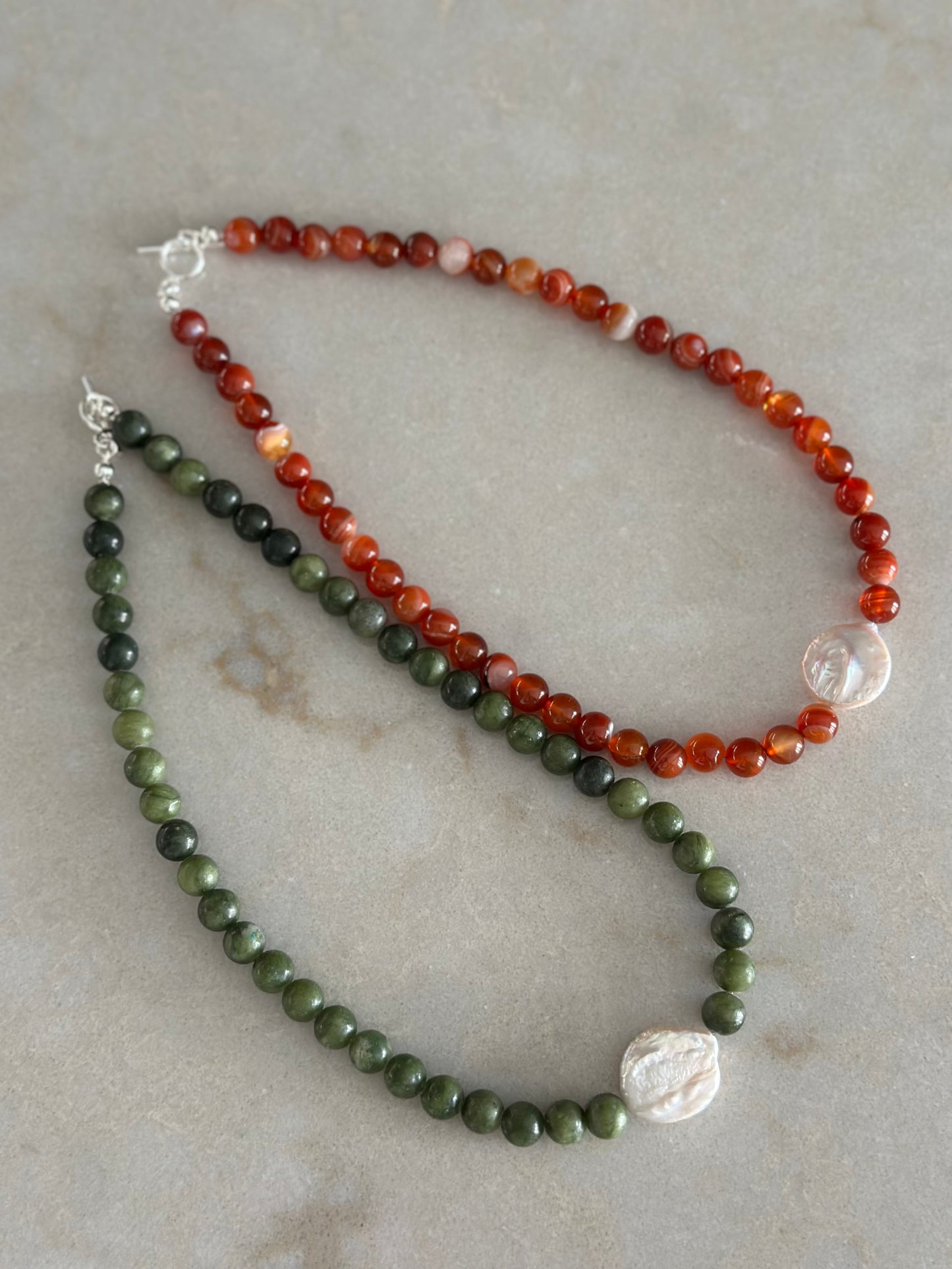 Autumn Pearl Necklace (Red)