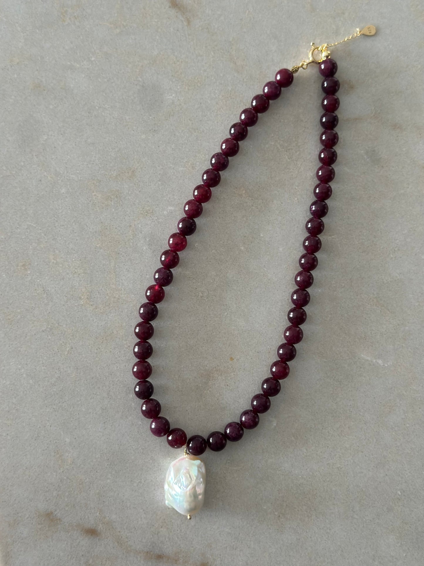 Black Cherry Baroque Pearl Necklace