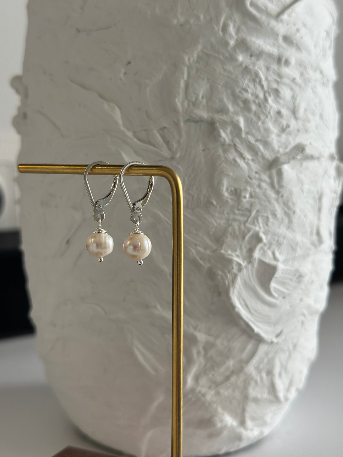 Silver Pearl Earrings