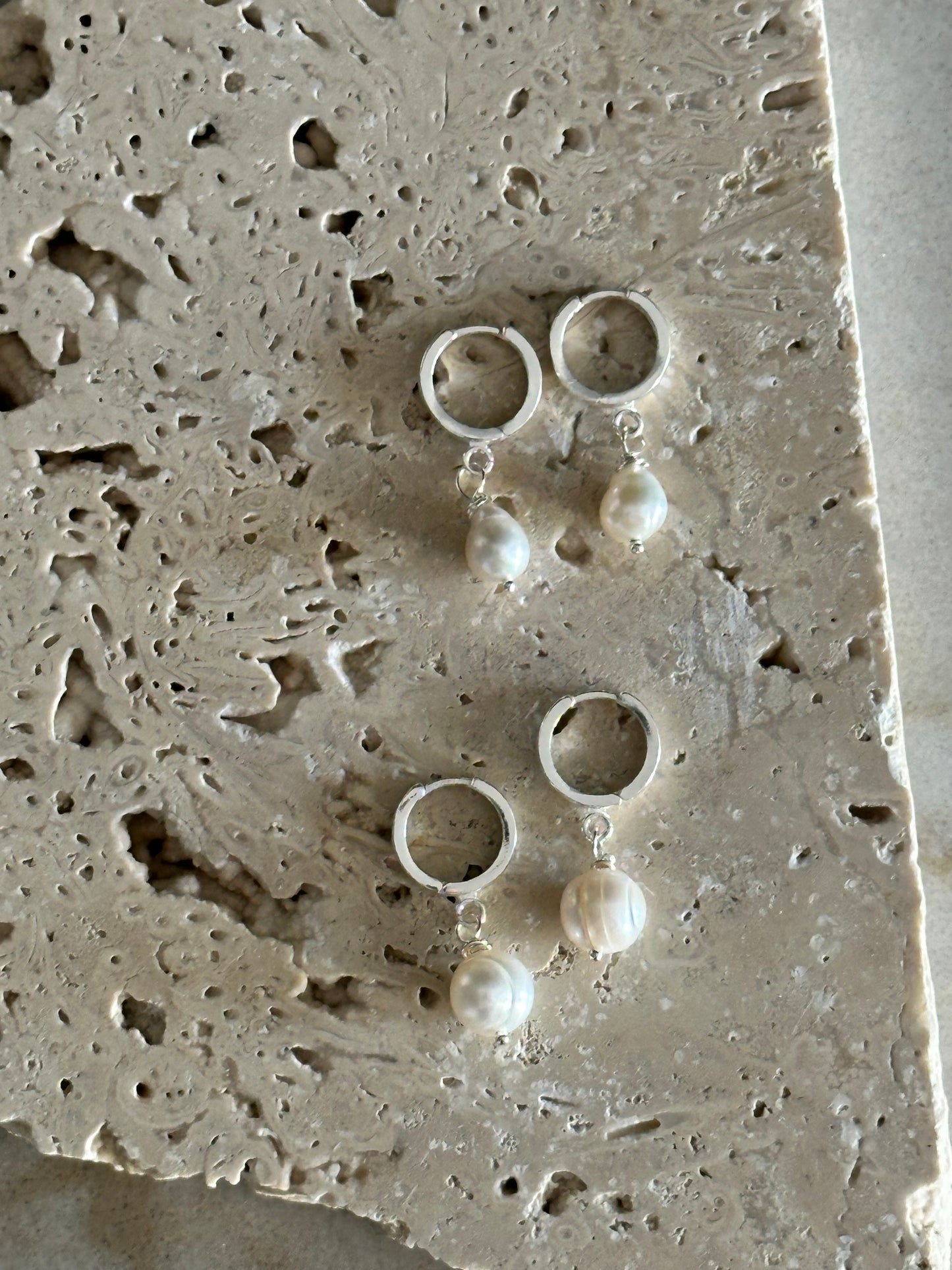 Bold White Pearl Earrings