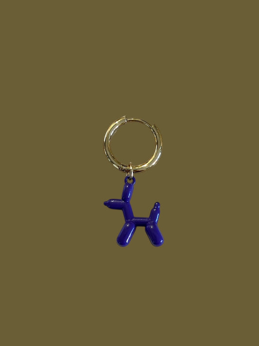 Purple Balloon Dog Earring