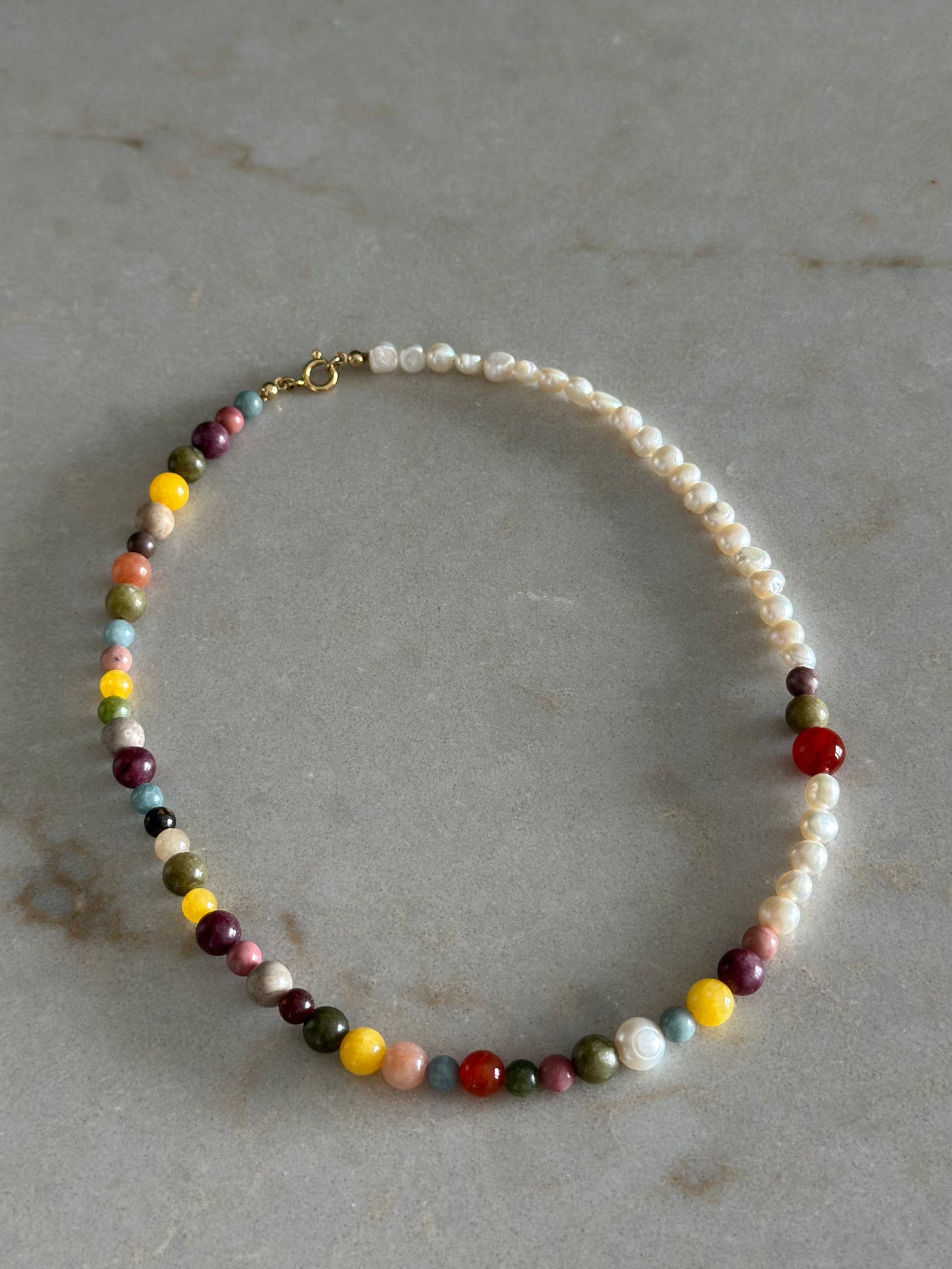 Autumn Gemstone & Pearl Necklace