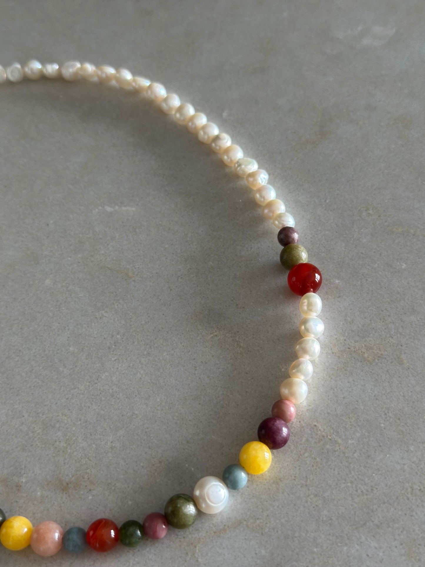 Autumn Gemstone & Pearl Necklace