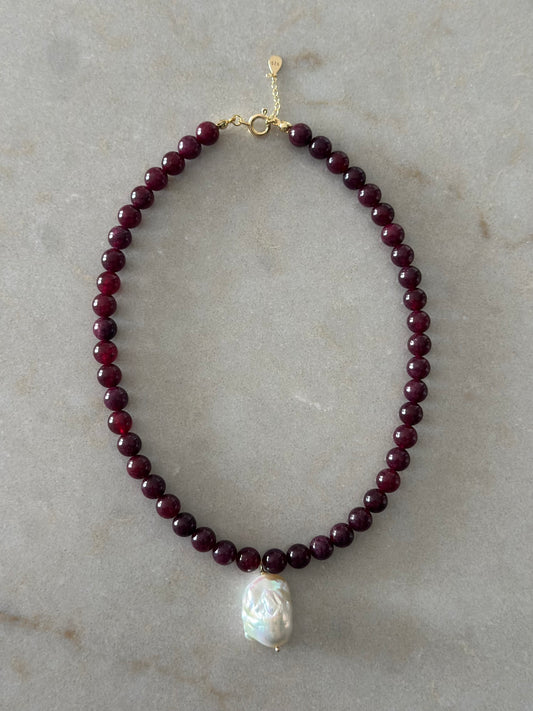 Black Cherry Baroque Pearl Necklace