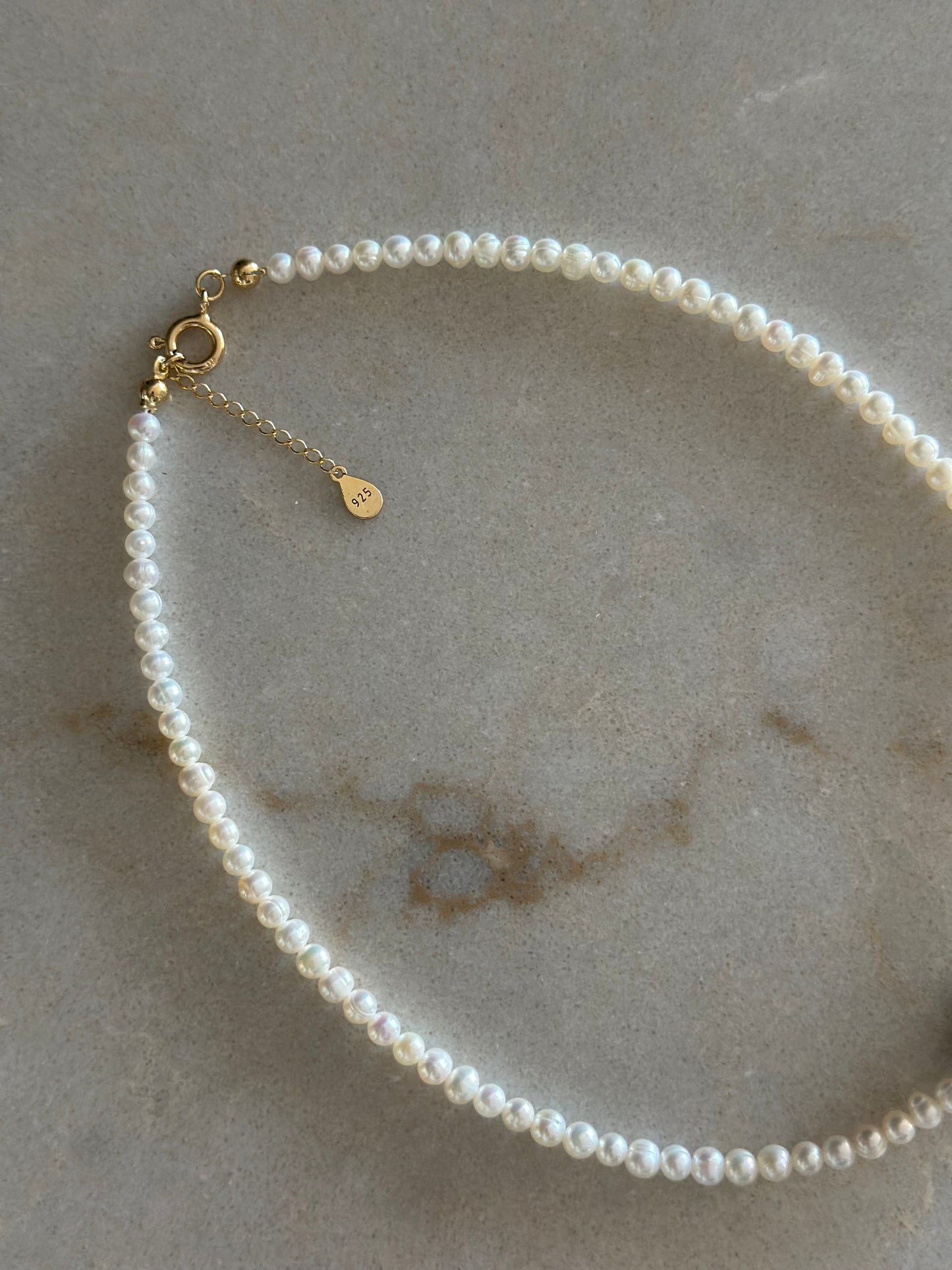 Round Baby Pearls Necklace with Baroque Pearl Charm