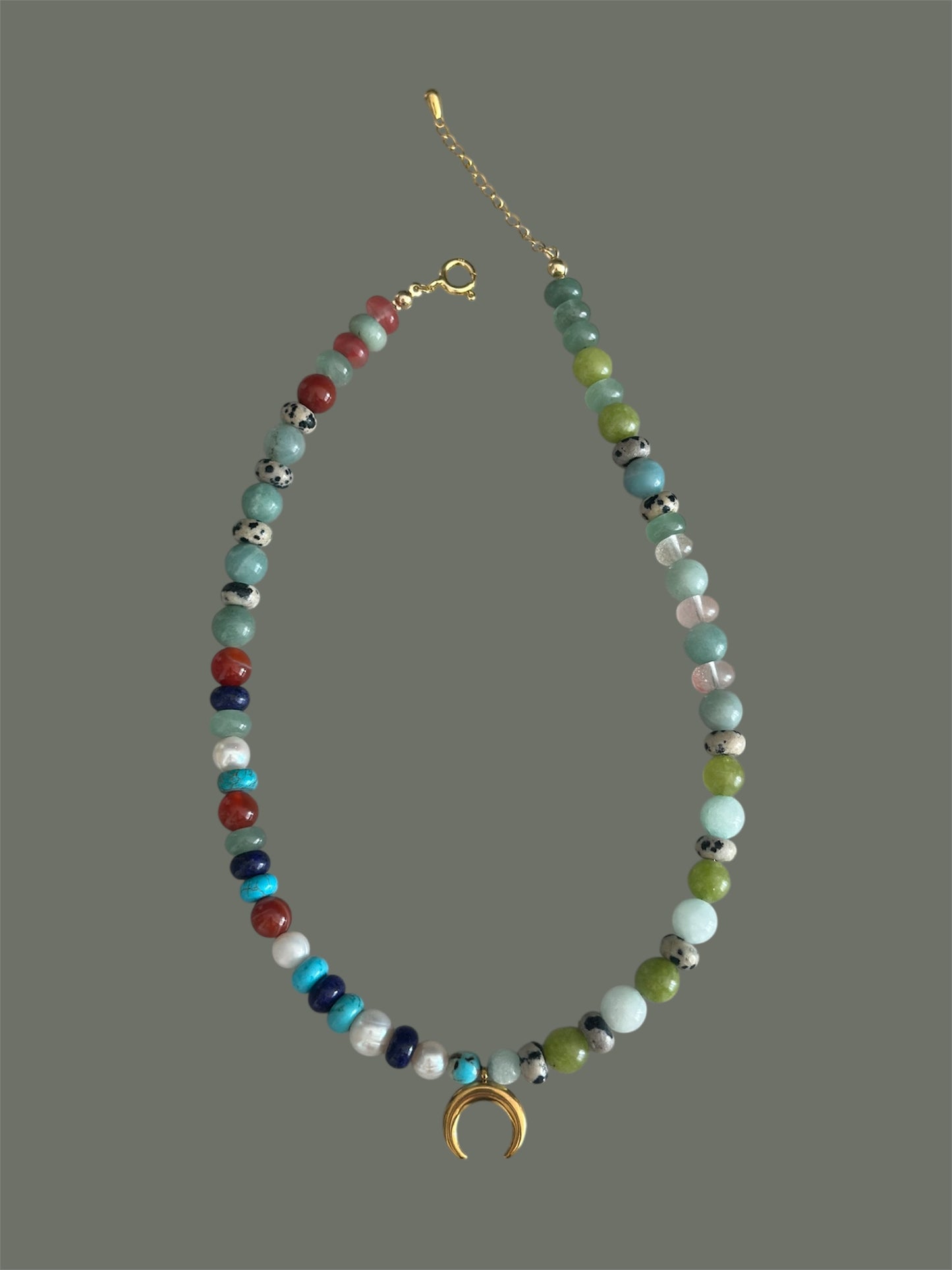 Halfmoon Mystic Bead Necklace