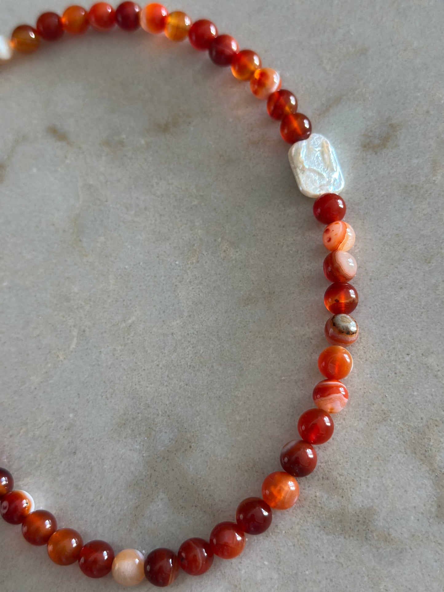 Red Fall Pearl Necklace