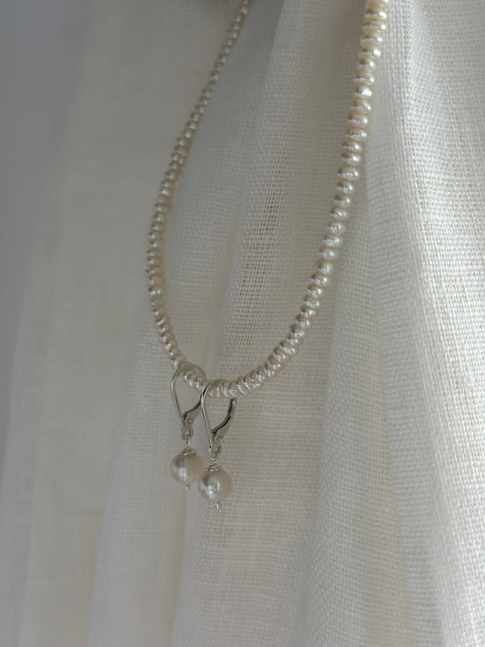 Summer Pearl Set / Set colier si cercei perle de cultura