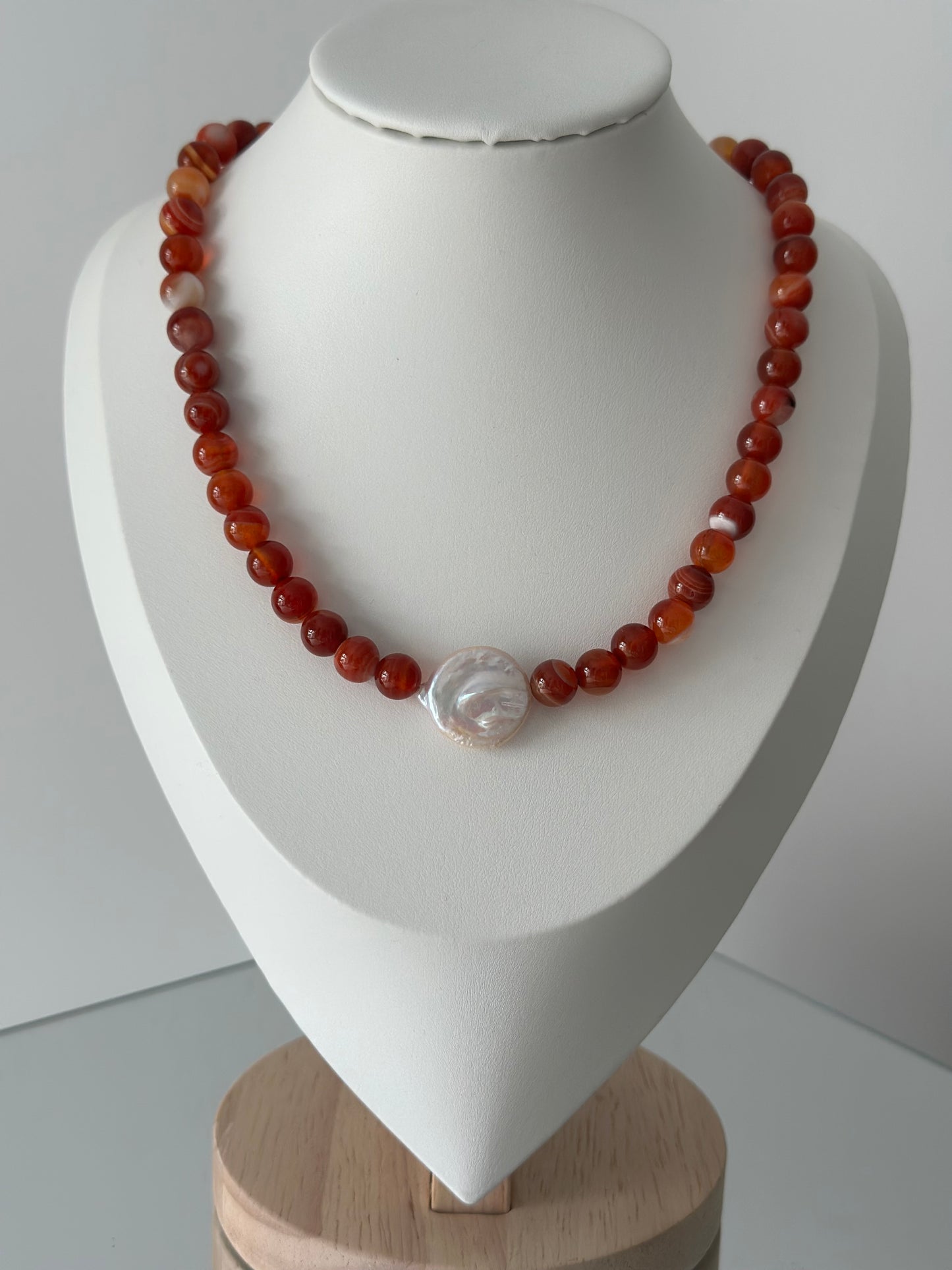 Autumn Pearl Necklace (Red)
