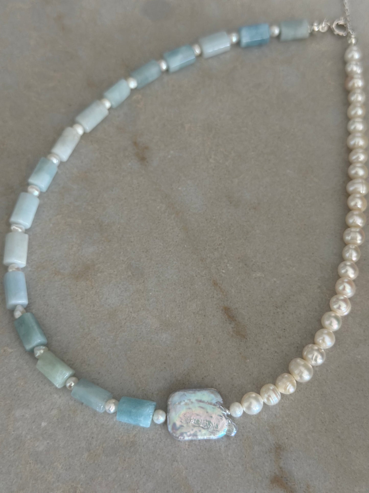 Seafoam Pearl Necklace