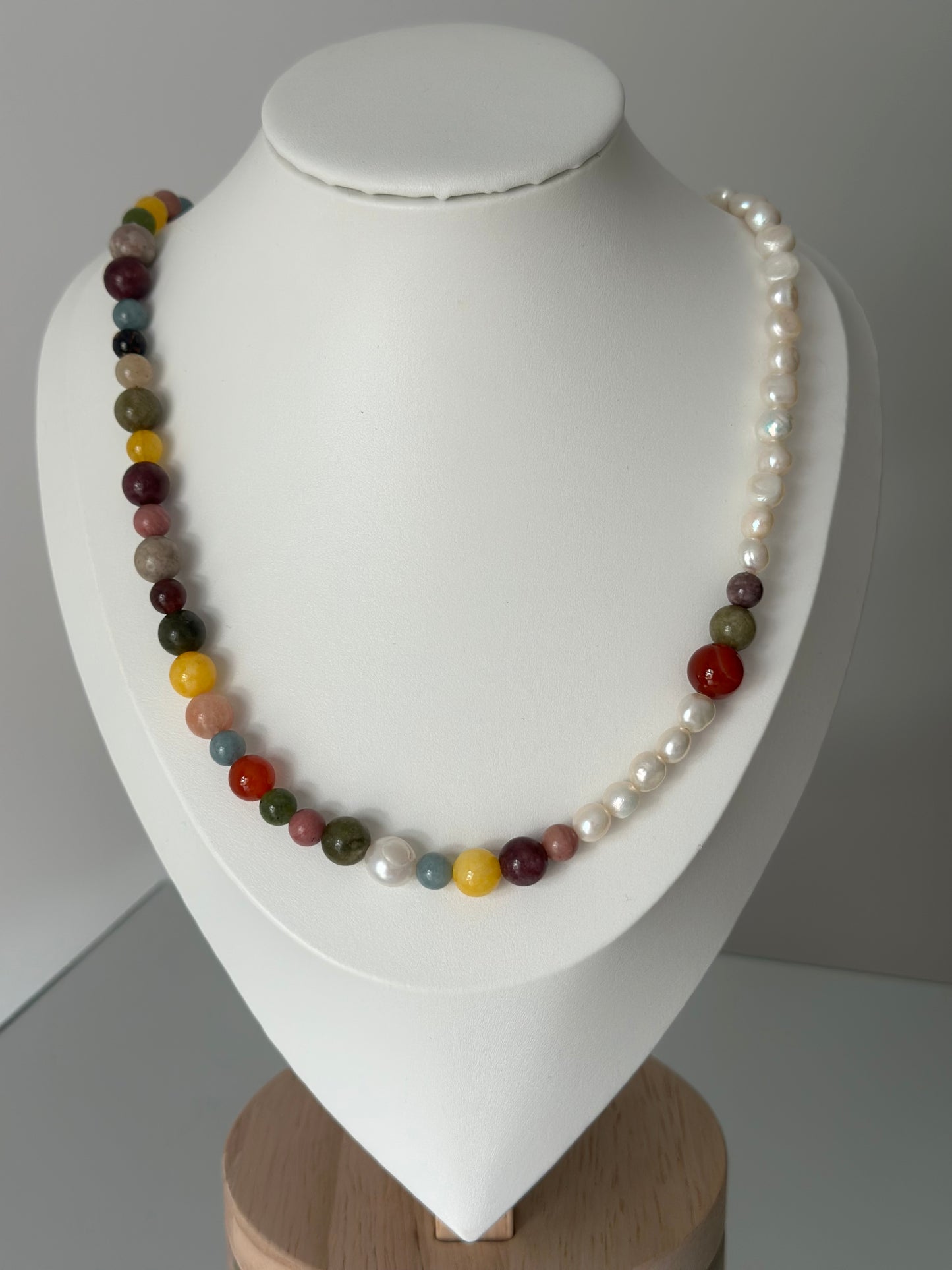 Autumn Gemstone & Pearl Necklace