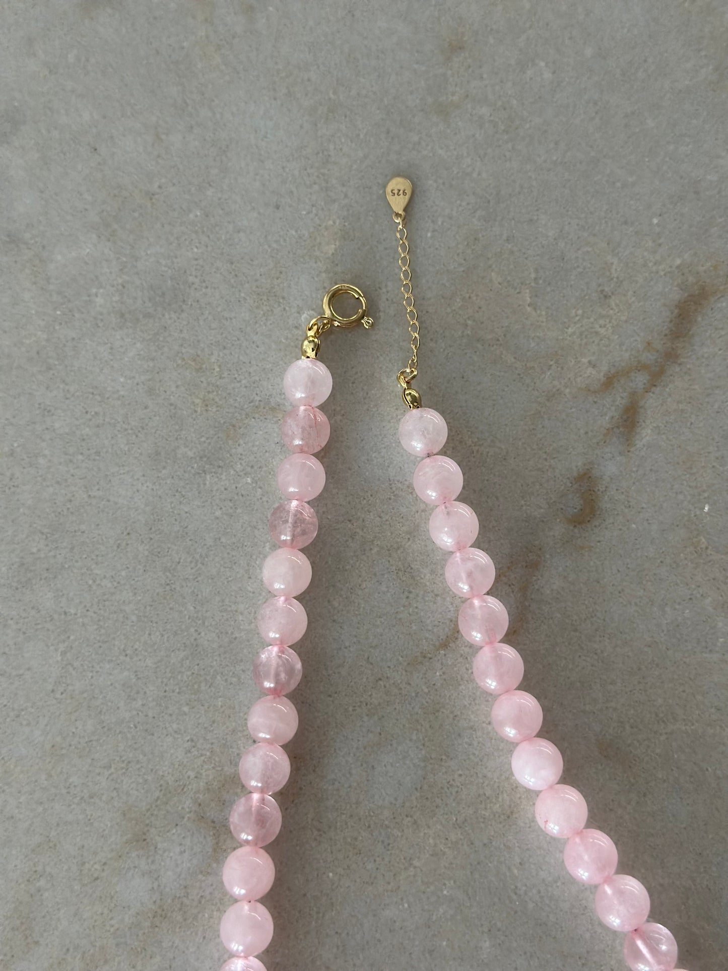 Pink Quartz Cross Pendant Necklace