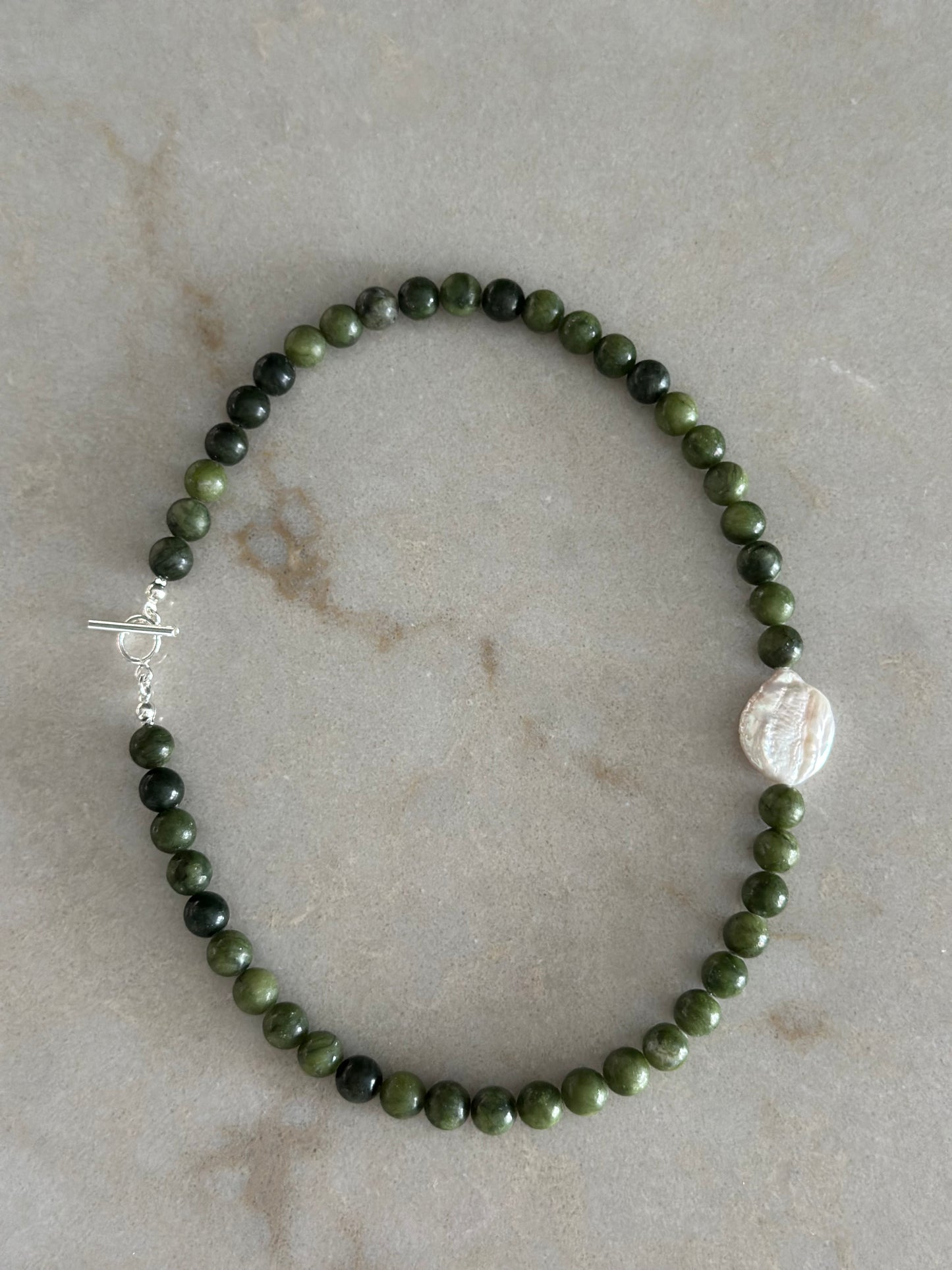 Autumn Pearl Necklace (Green)