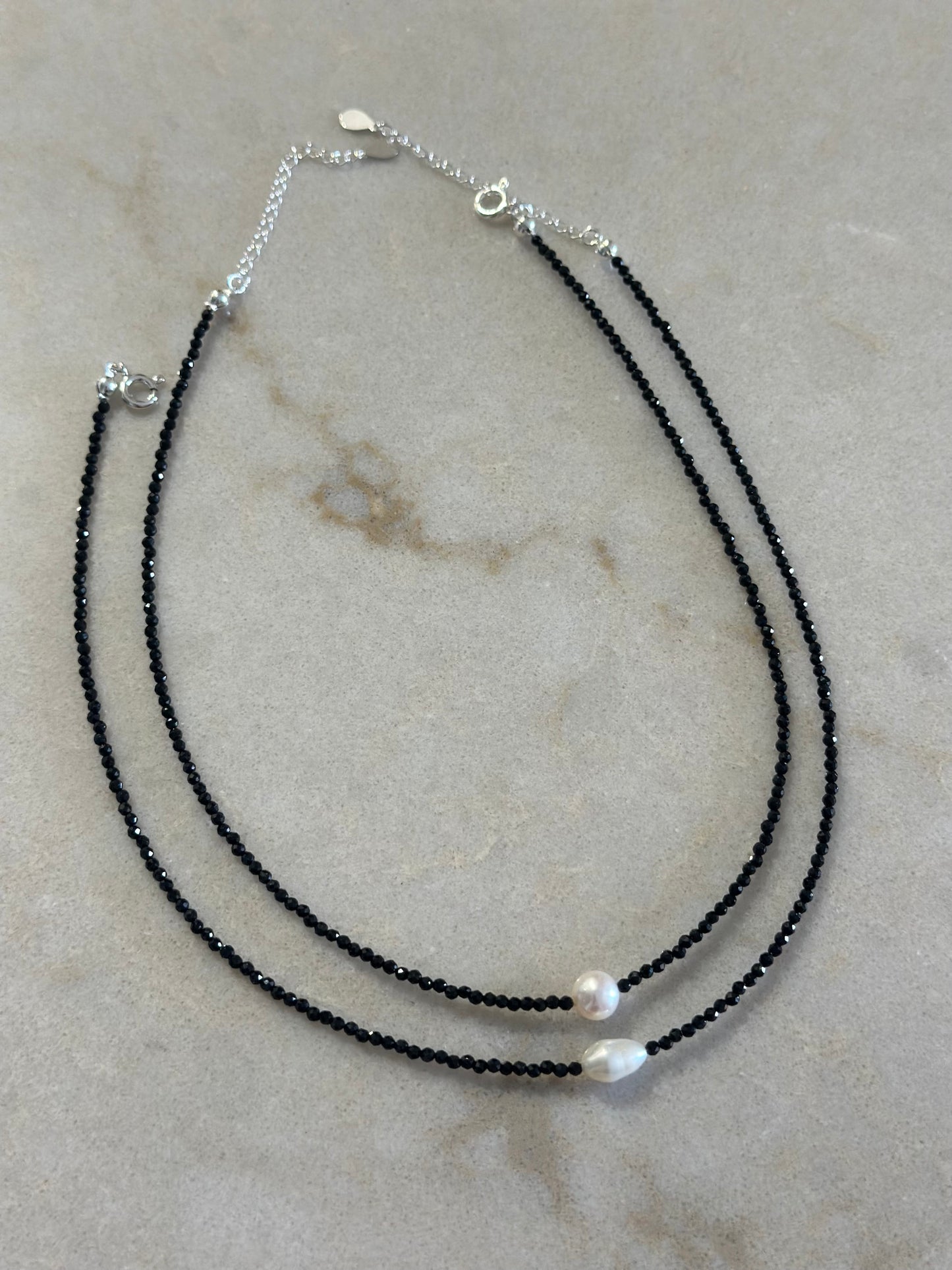Colier turmalina cu charm perla