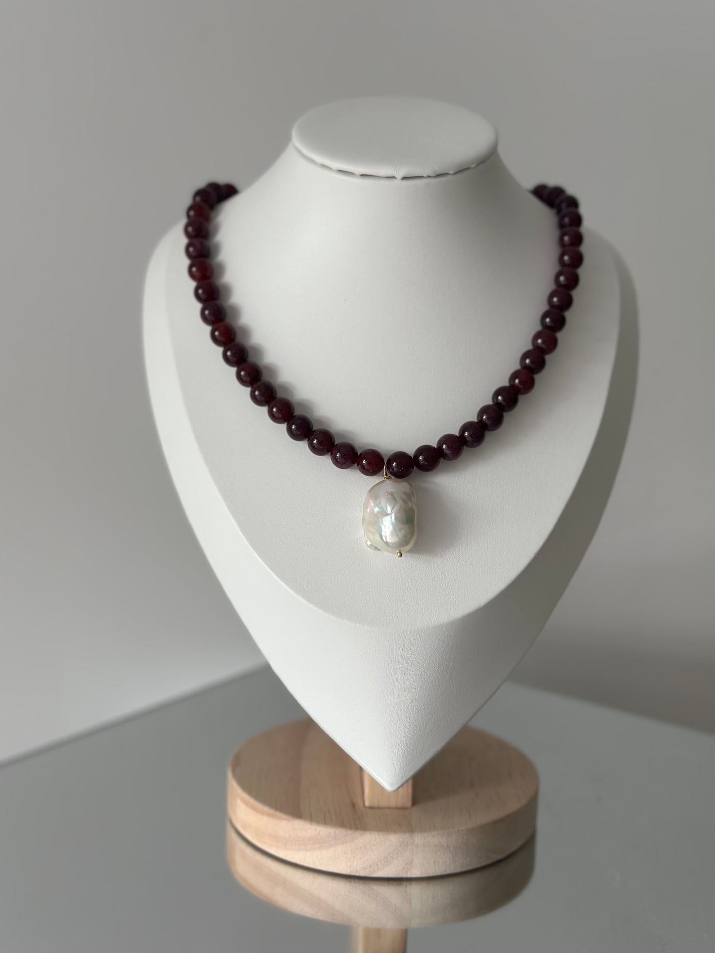Black Cherry Baroque Pearl Necklace