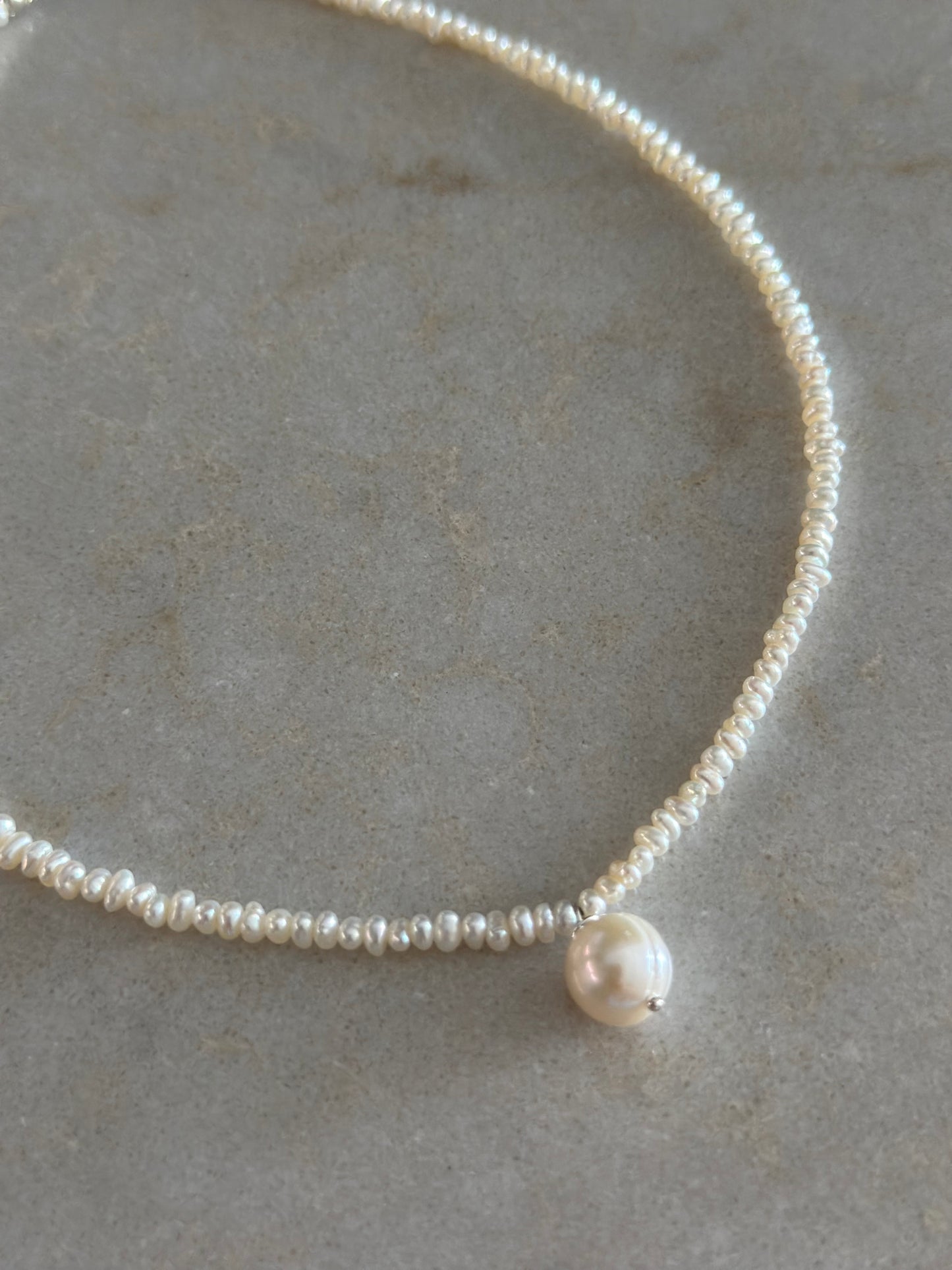 Soft Baby Pearl Charm Necklace