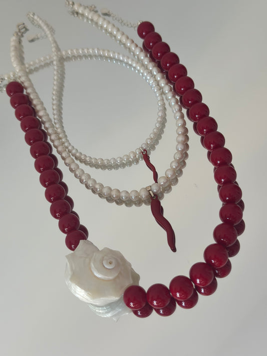 Baby Chilli Round Pearls Necklace