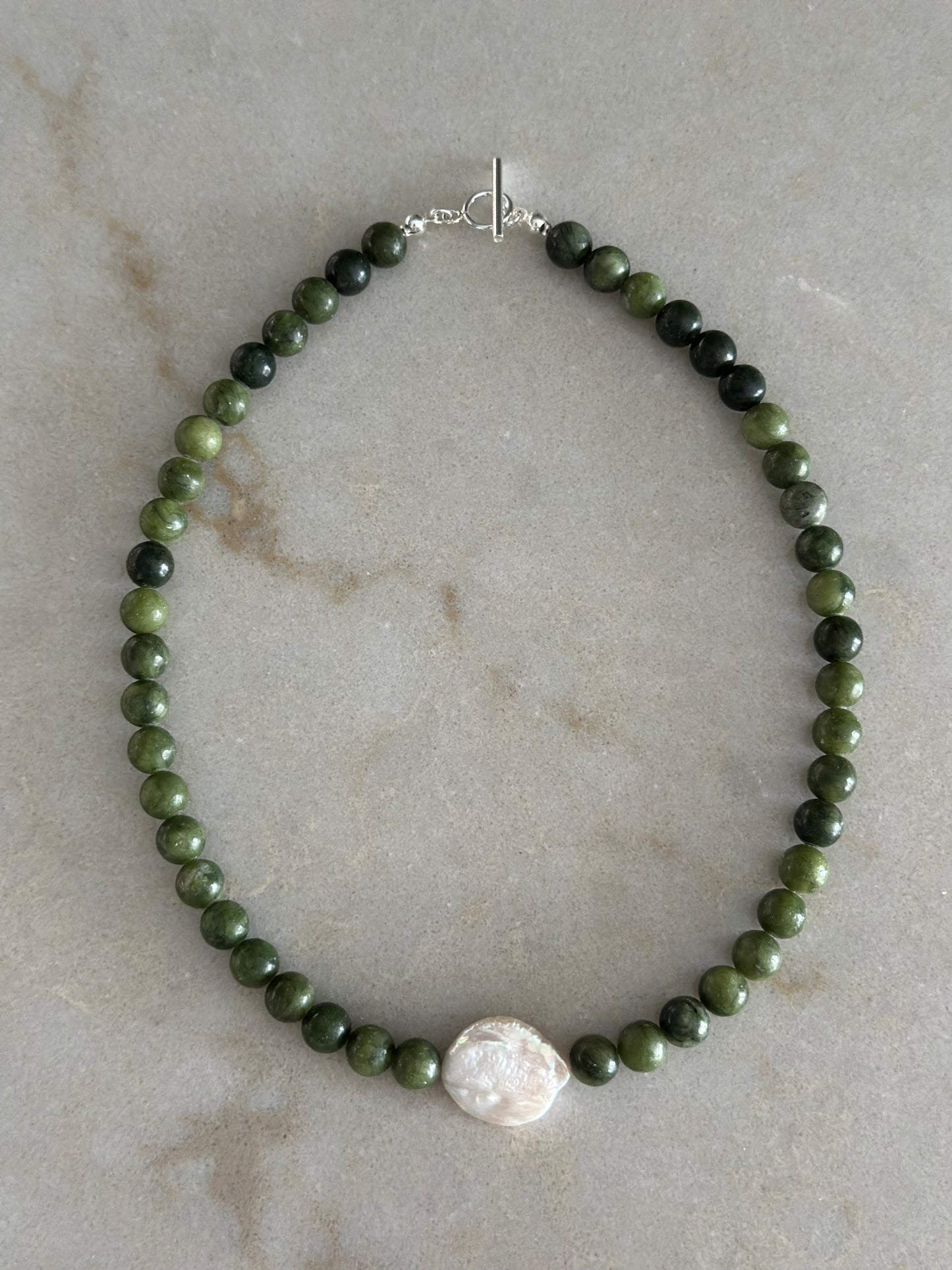 Autumn Pearl Necklace (Green)