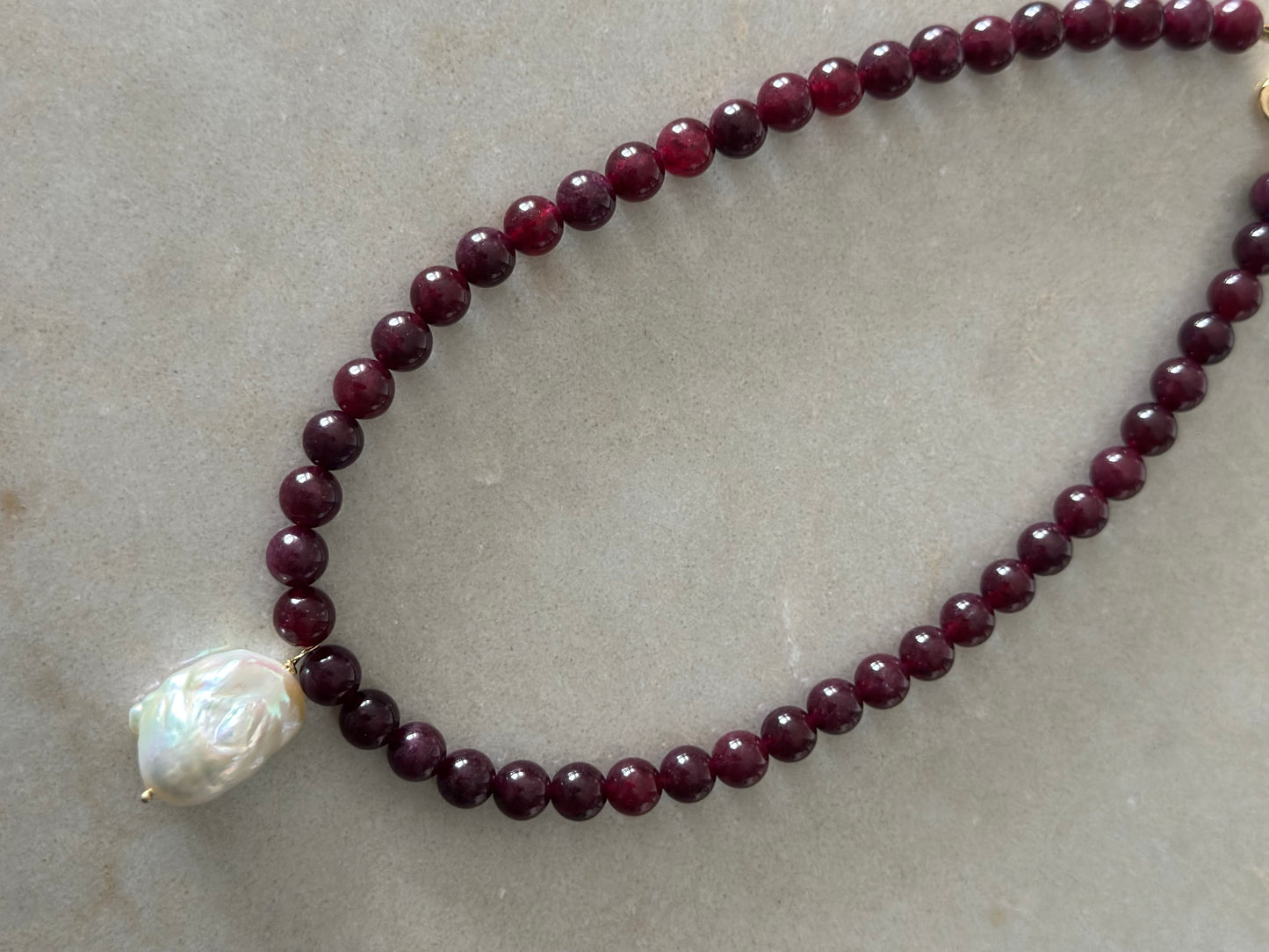 Black Cherry Baroque Pearl Necklace