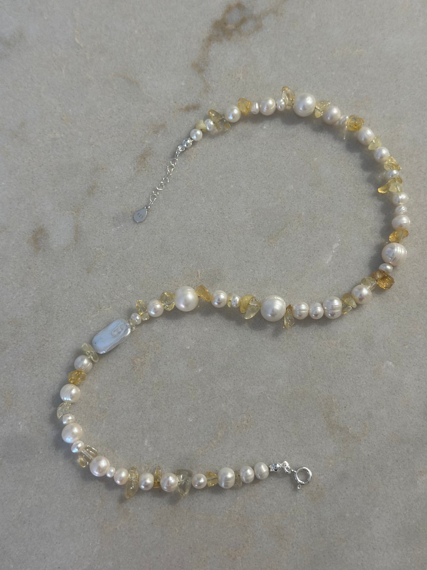 Citrine Pearl Necklace
