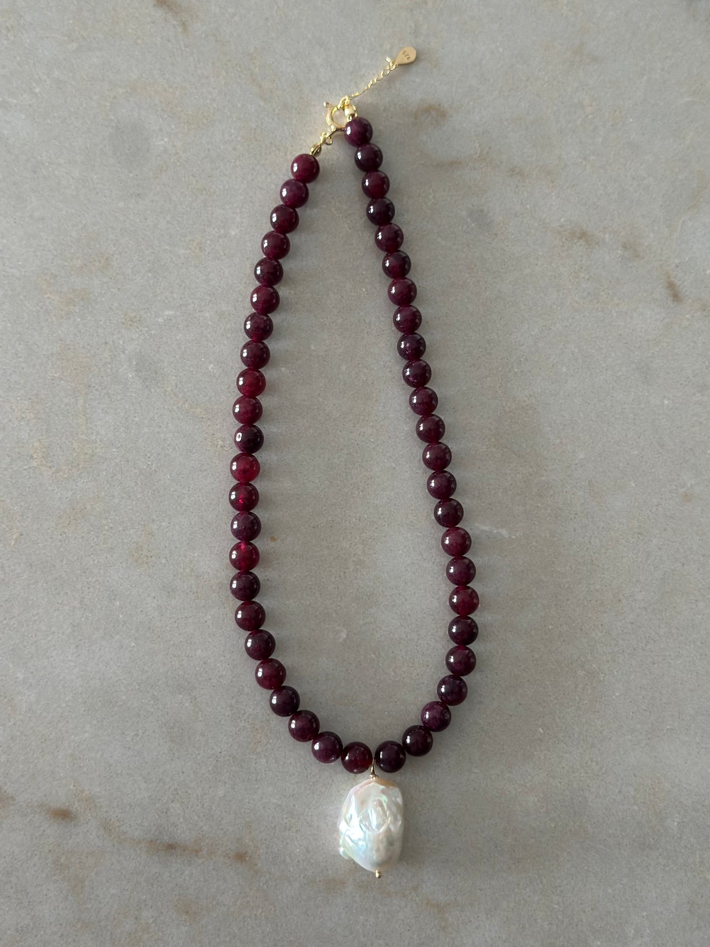 Black Cherry Baroque Pearl Necklace