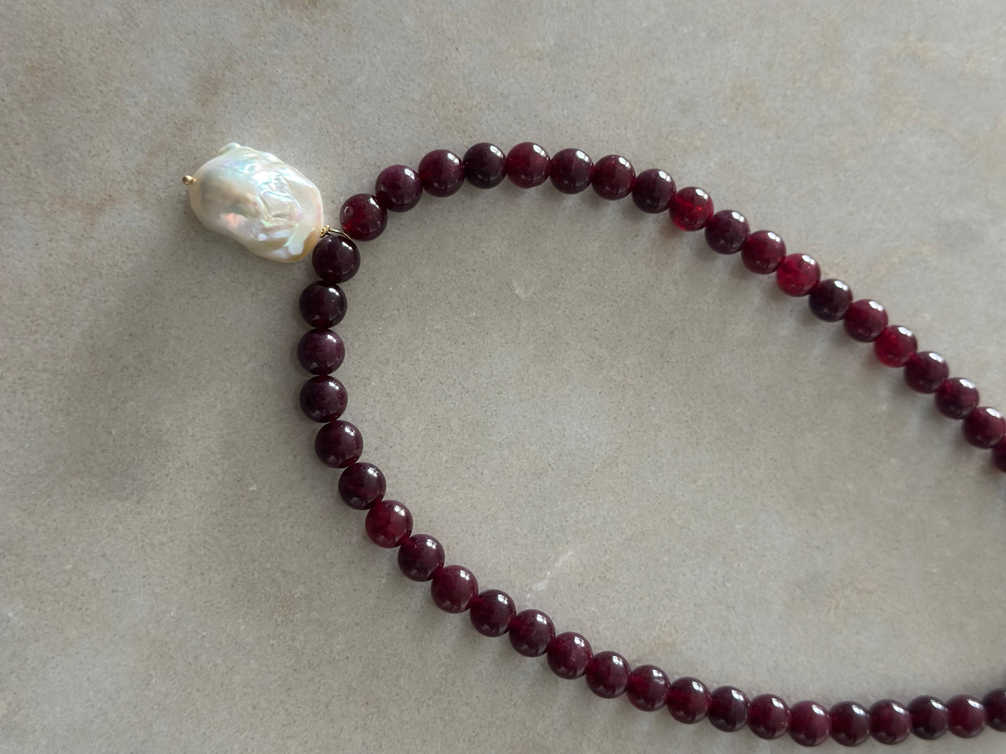 Black Cherry Baroque Pearl Necklace
