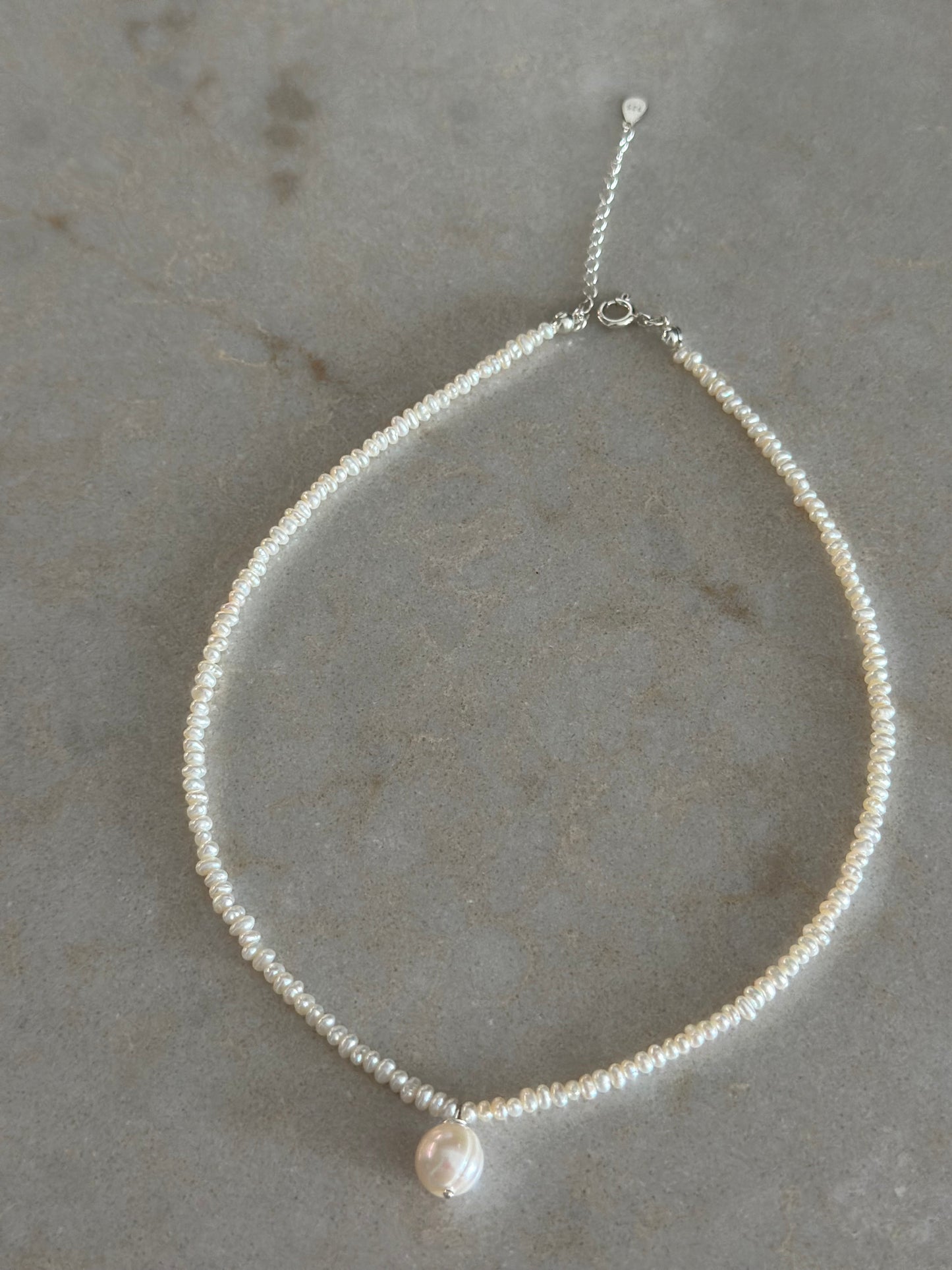 Soft Baby Pearl Charm Necklace