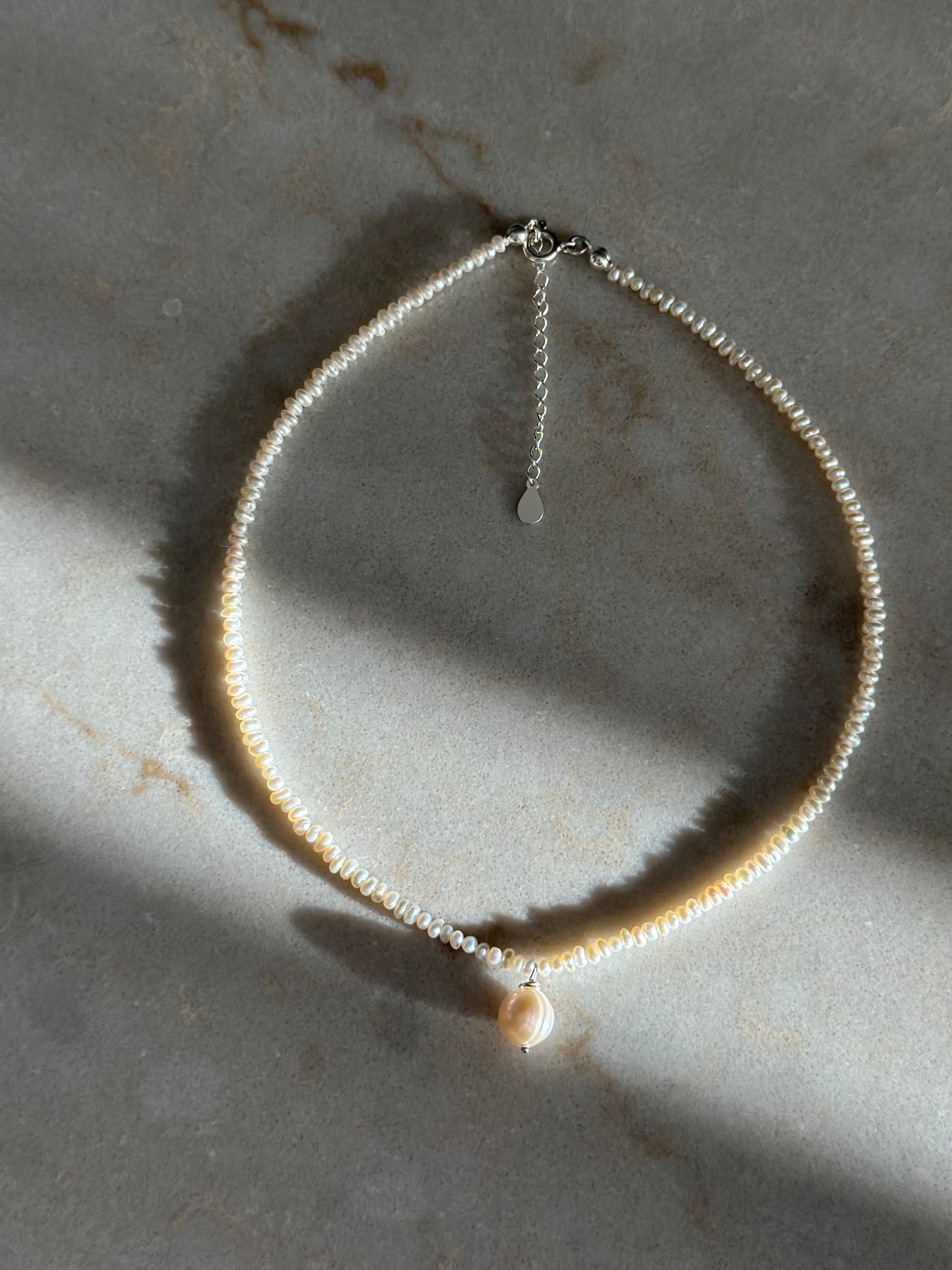 Soft Baby Pearl Charm Necklace