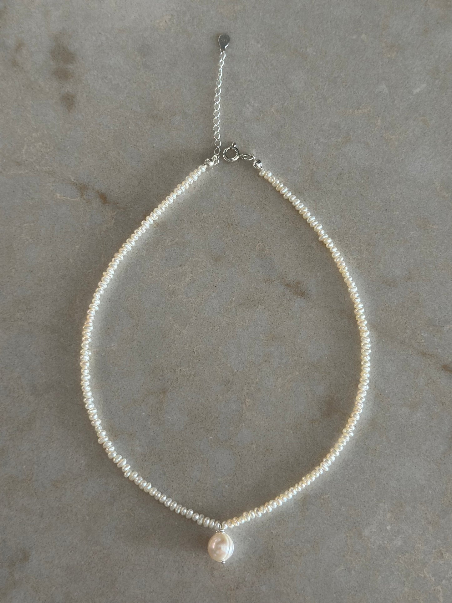 Soft Baby Pearl Charm Necklace