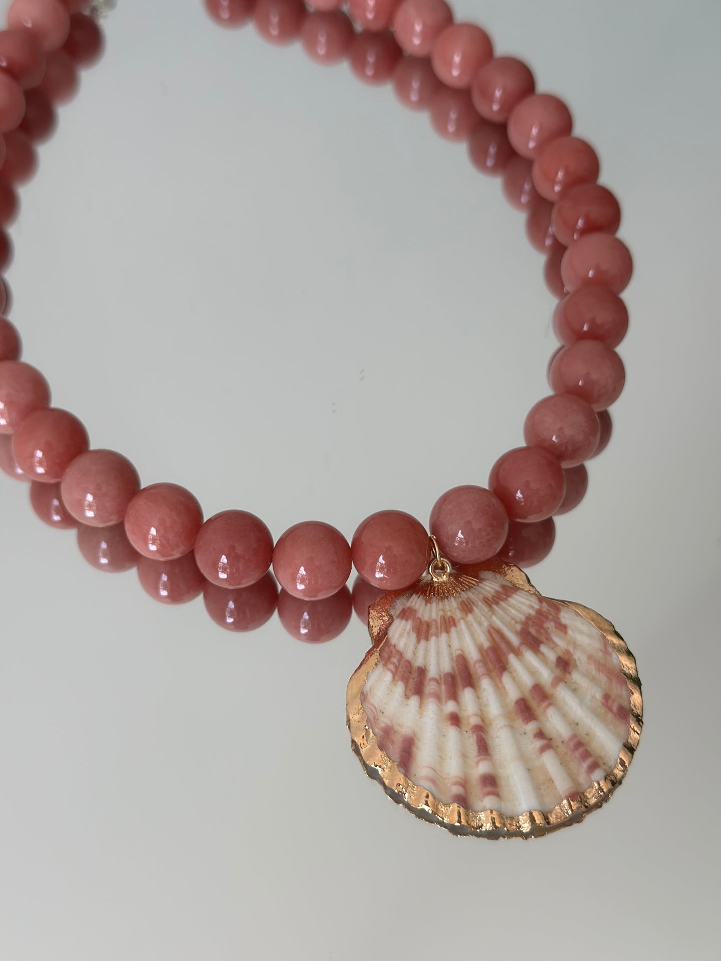 Chunky Salmon Shell Necklace