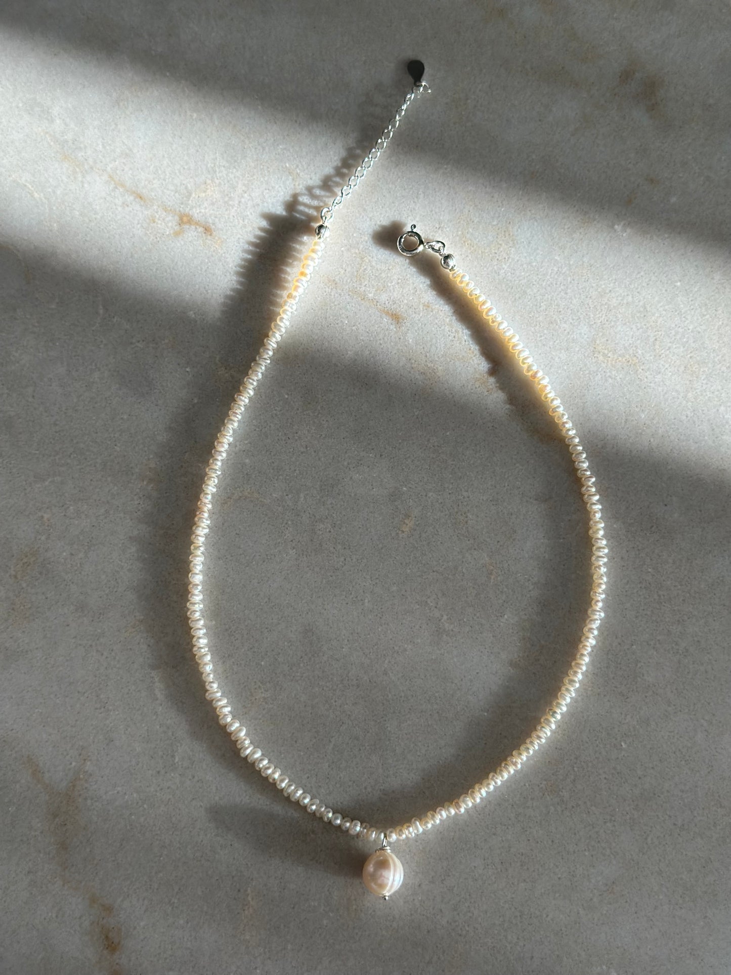 Soft Baby Pearl Charm Necklace