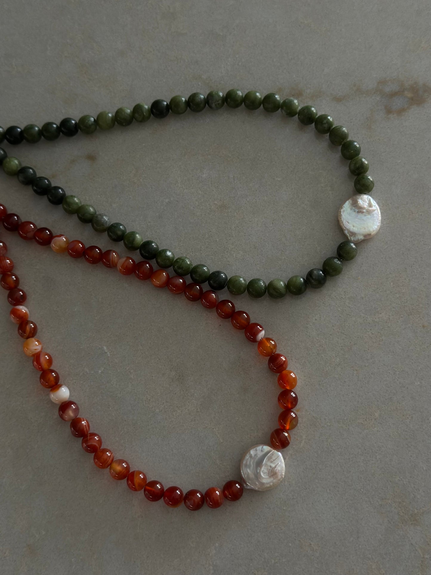 Autumn Pearl Necklace (Red)