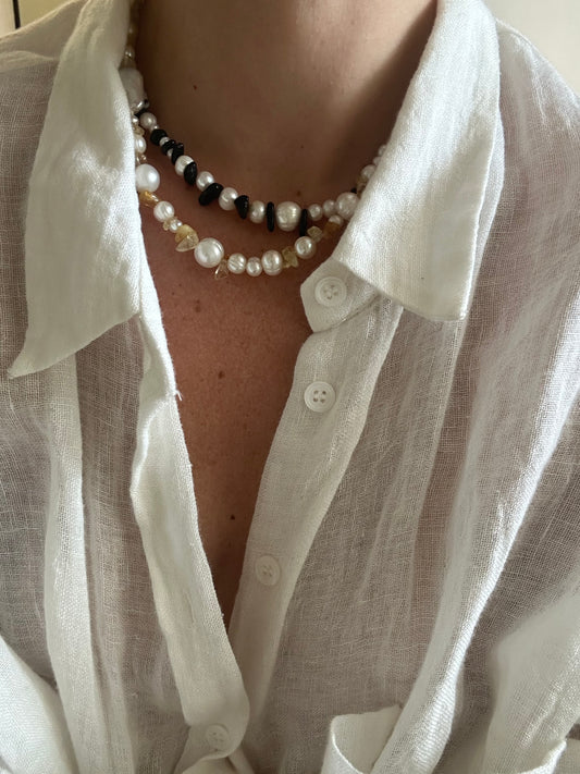 Citrine Pearl Necklace