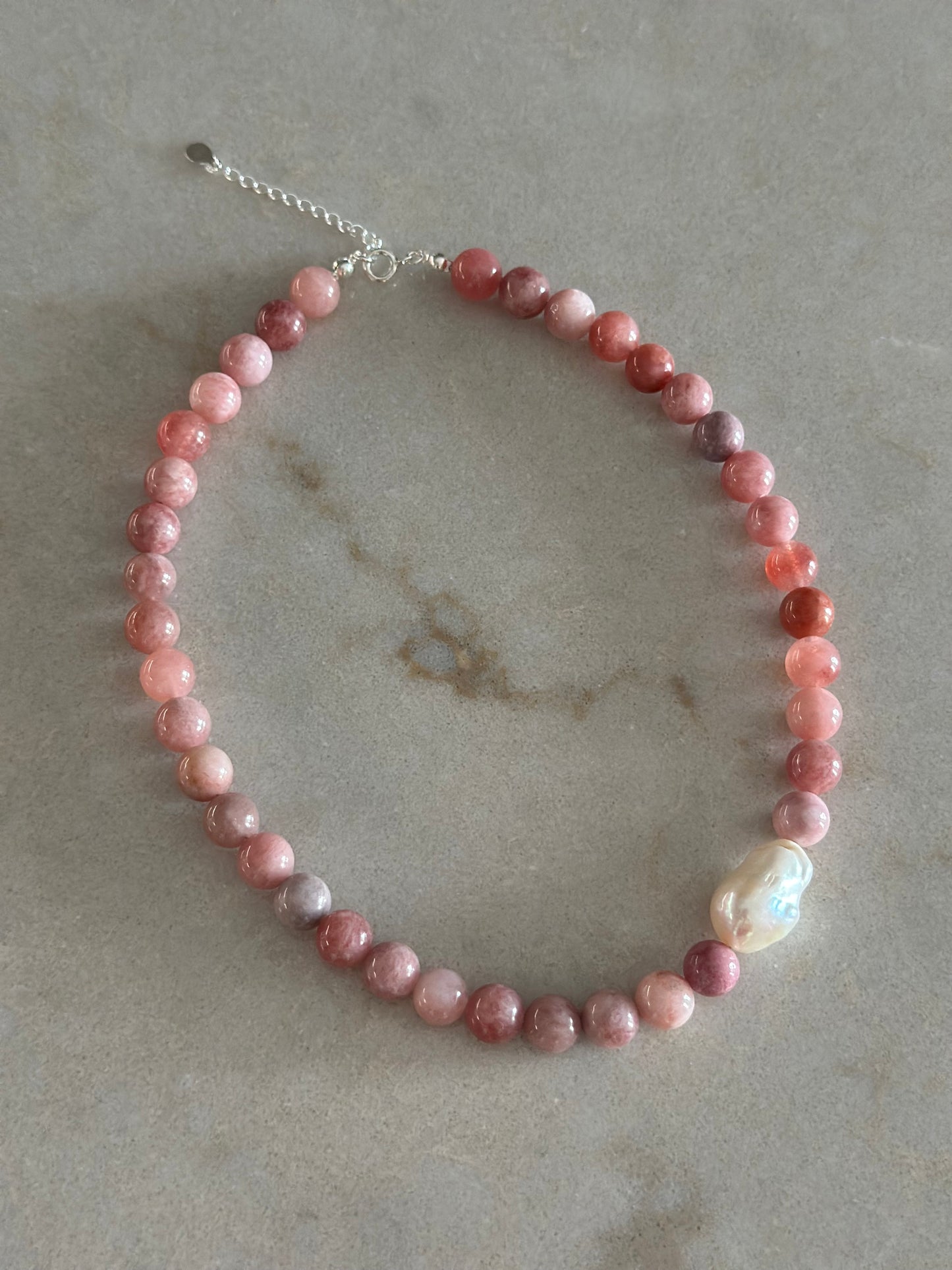 Milky Pink Baroque Pearl Necklace