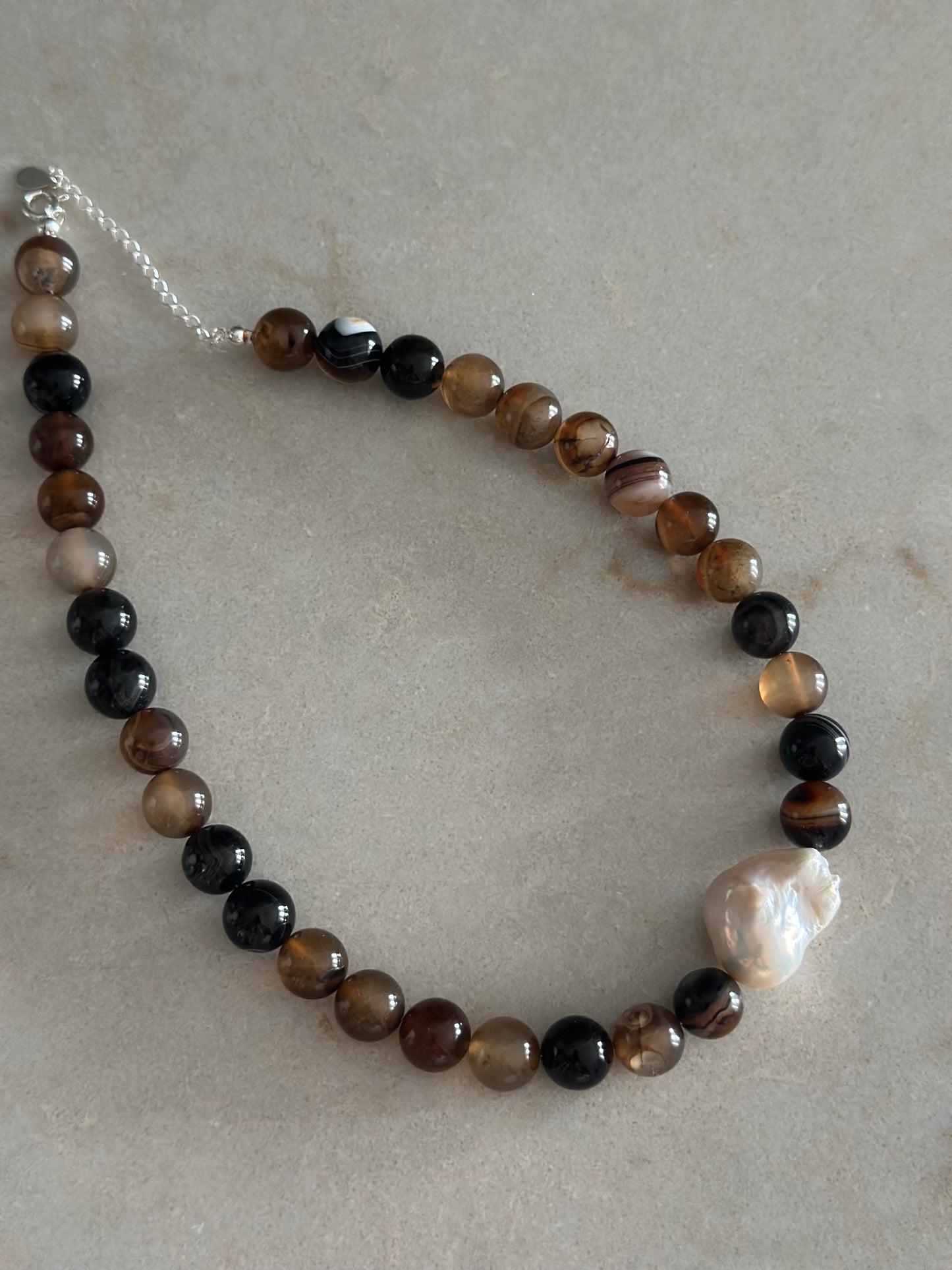 Espresso Baroque Pearl Necklace