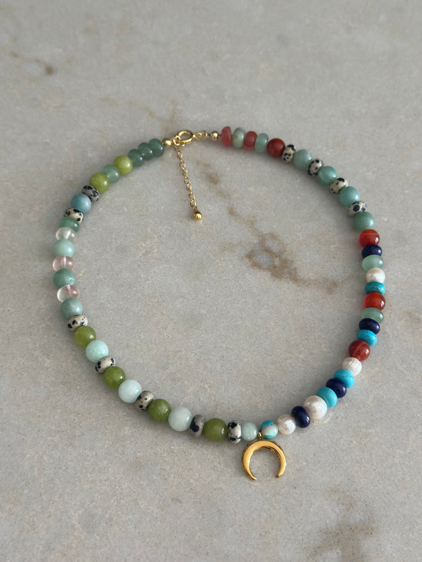 Halfmoon Mystic Bead Necklace