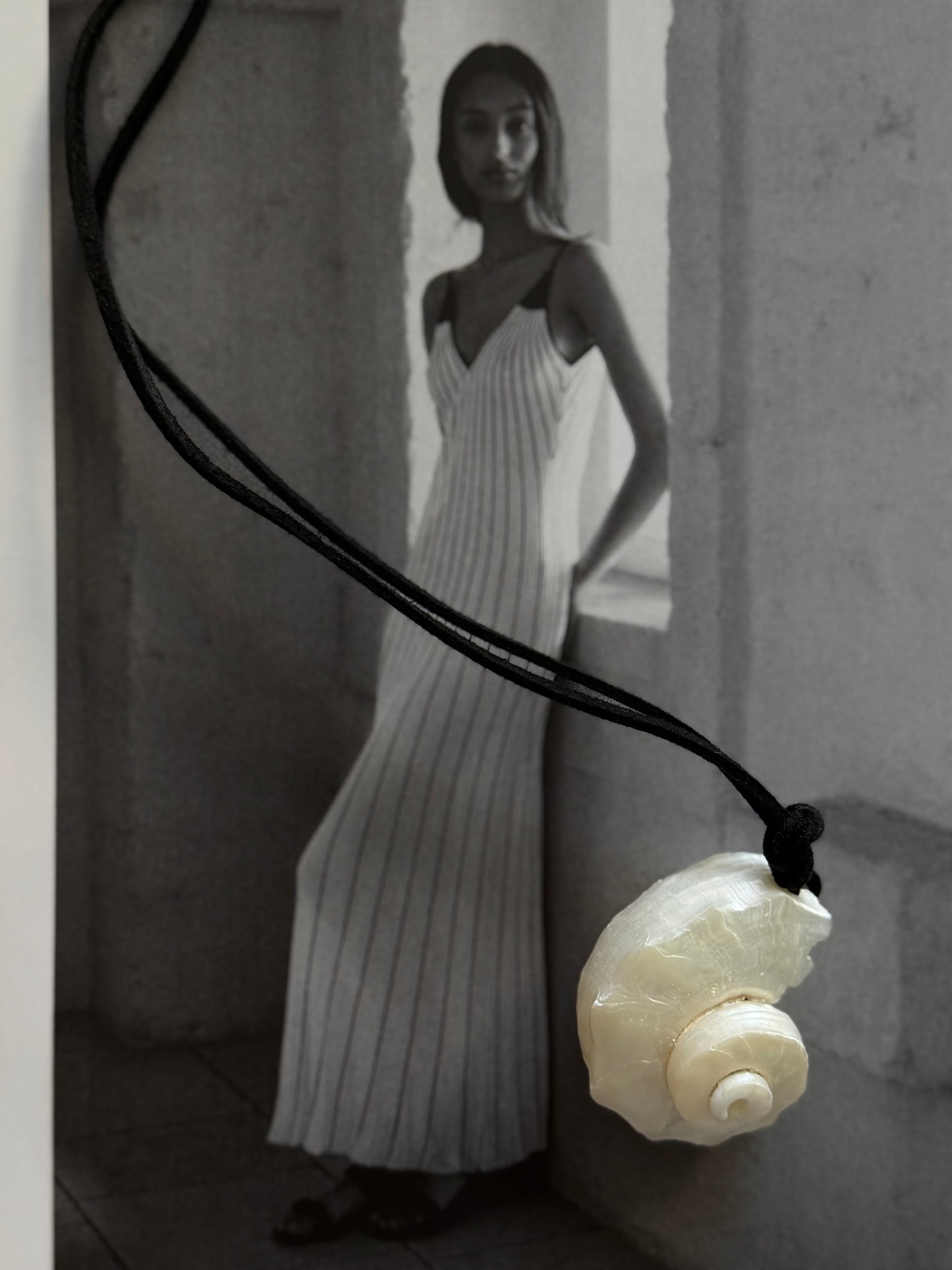 Long Suede Pendant Necklace
