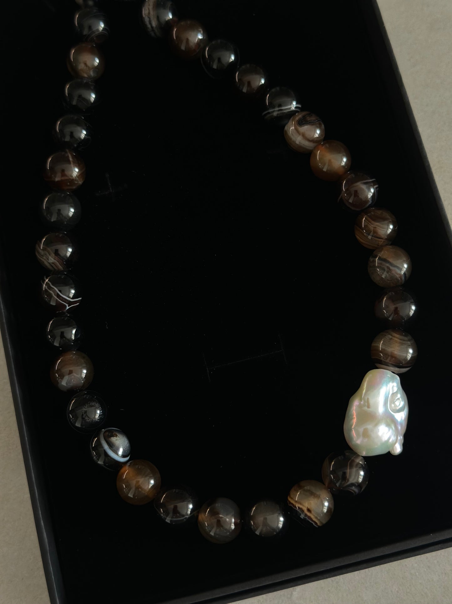 Espresso Baroque Pearl Necklace