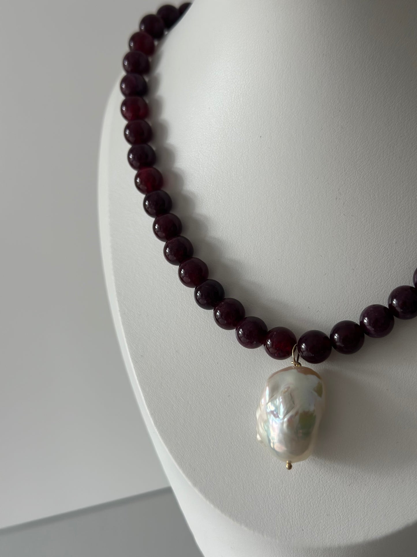 Black Cherry Baroque Pearl Necklace