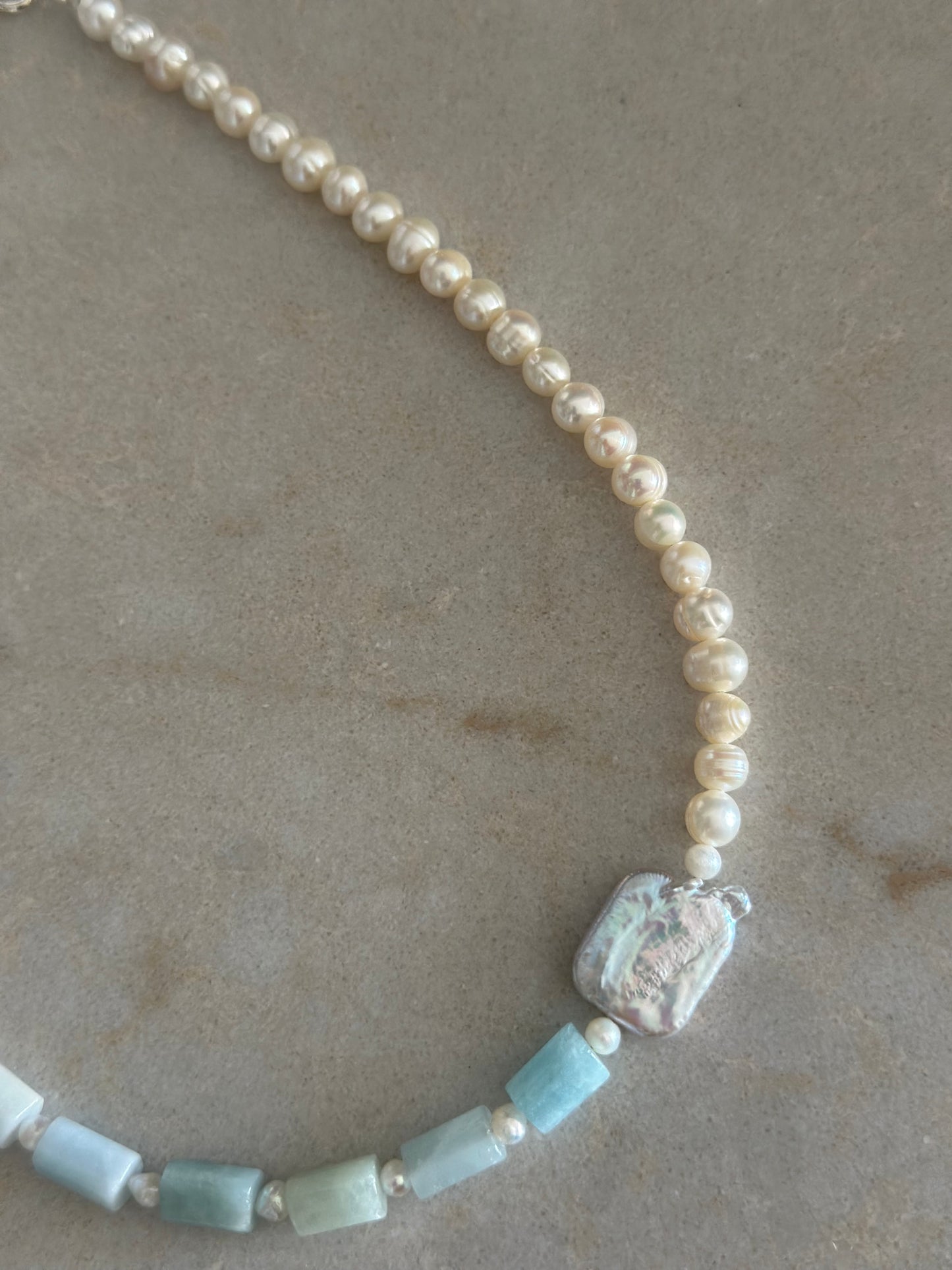 Seafoam Pearl Necklace