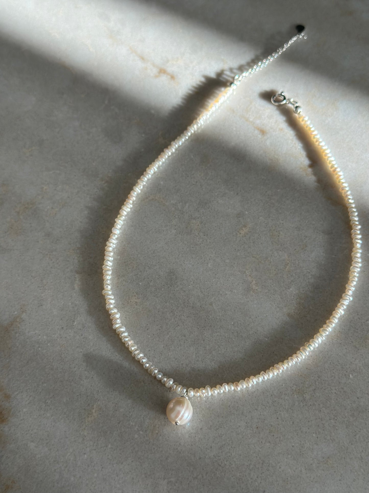 Soft Baby Pearl Charm Necklace