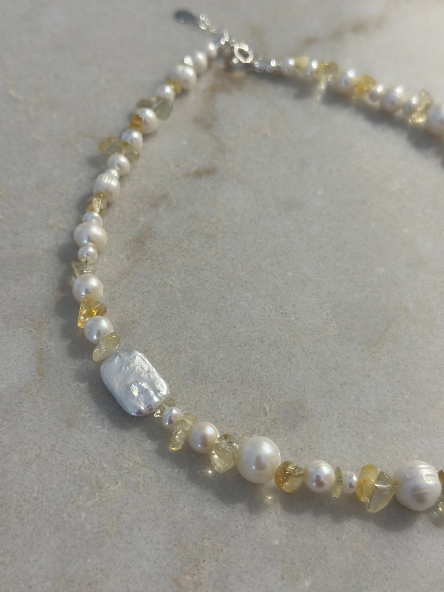 Citrine Pearl Necklace