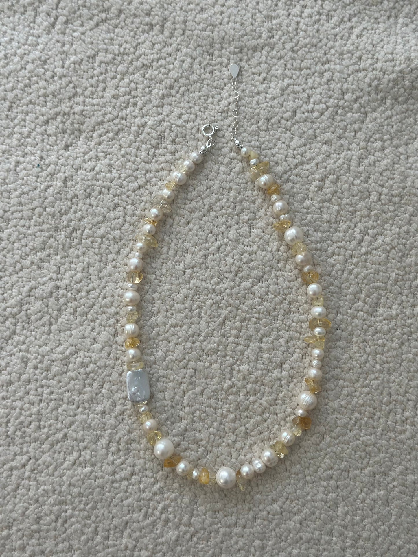 Citrine Pearl Necklace