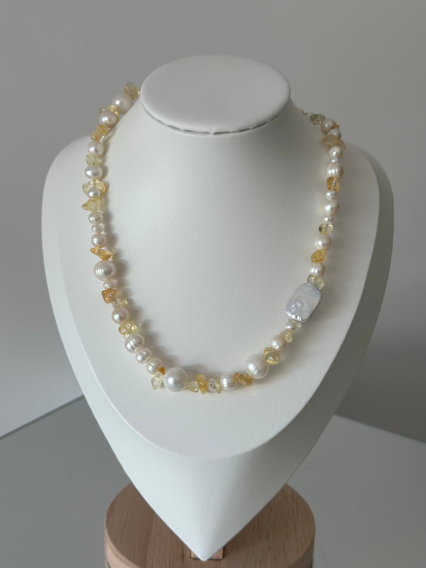 Citrine Pearl Necklace